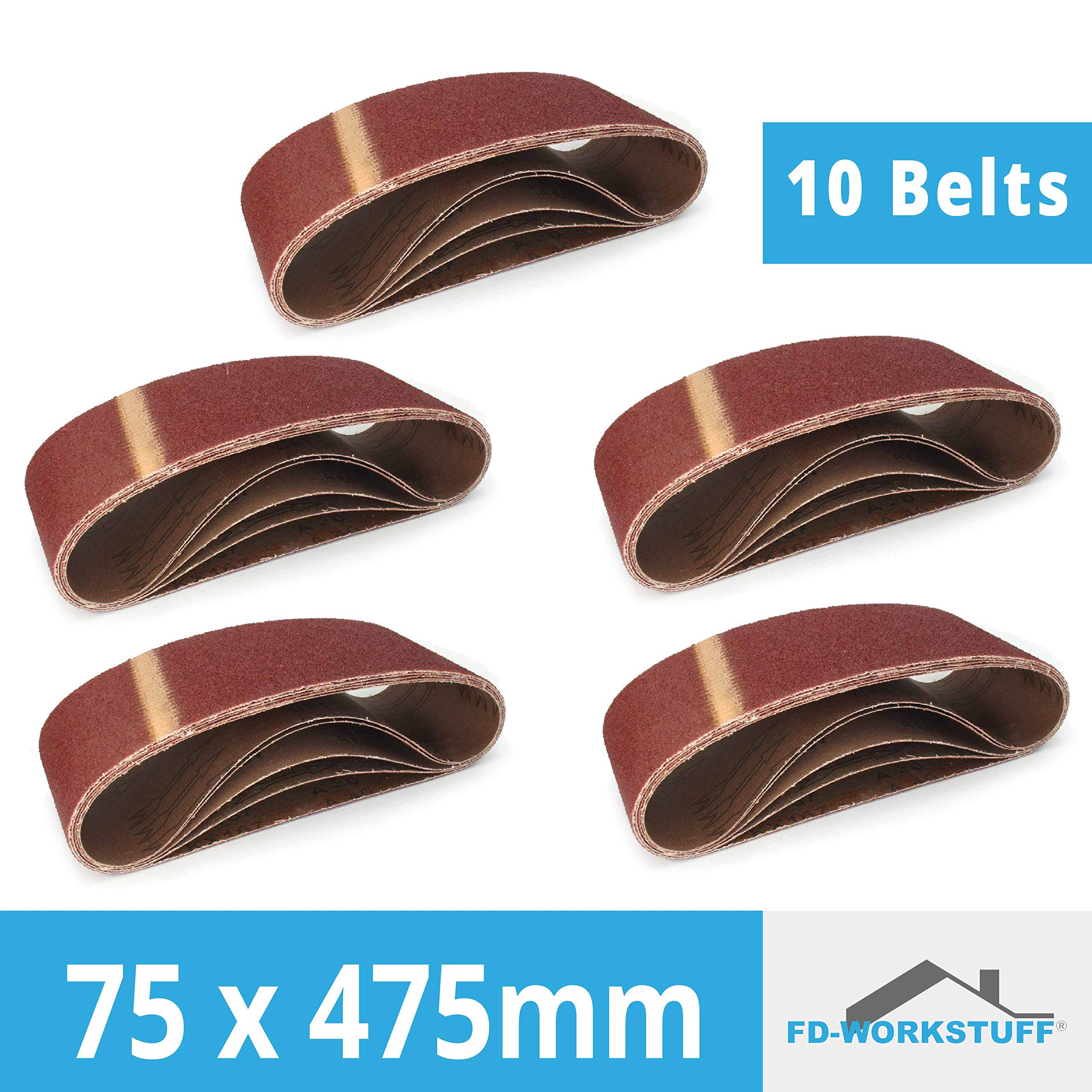 10 Nastri Abrasivi Goodway 75x457mm Grana 120 - Per Legno, Metallo E Vernice | Corindone Alta Qualit&agrave;