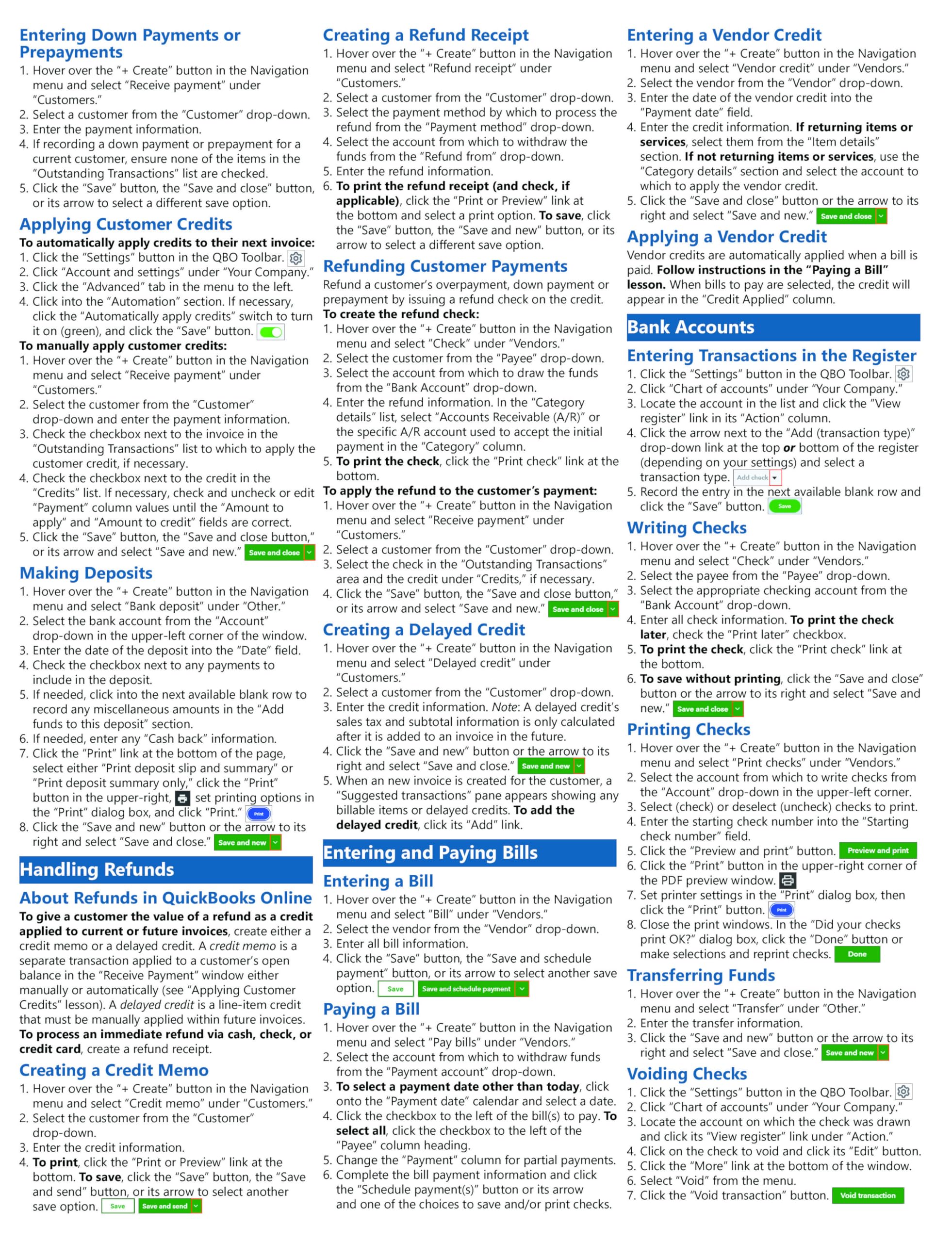 QuickBooks Online Quick Reference Training Card - Laminated Tutorial Guide Cheat Sheet (Instructions and Tips) — Amazon image 3