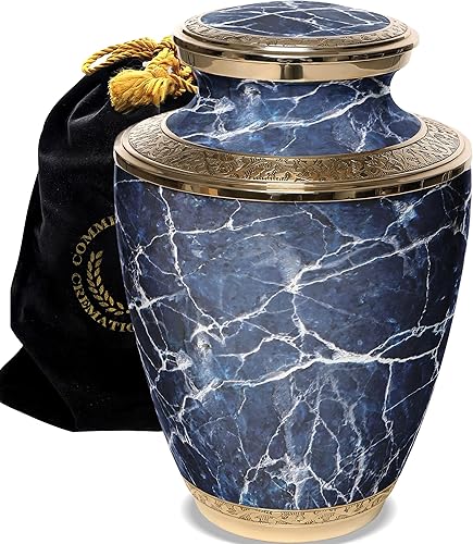 Miniatura 33 de Moonstone - Urnas de cremación azul para cenizas humanas, hombres adultos, para funeral u hogar. Urnas de cremación para hombres adultos, urnas