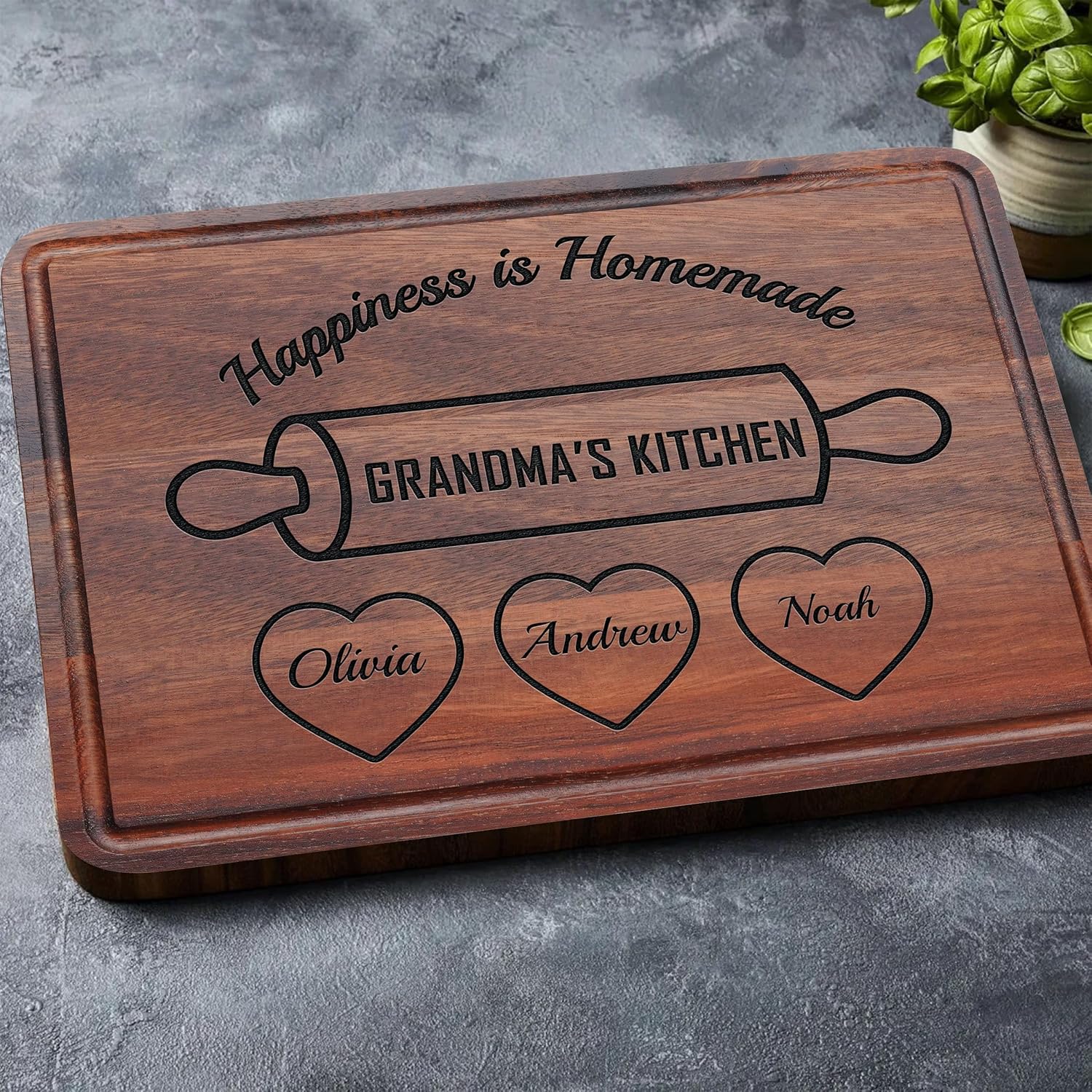 Personalized Cutting Board, Mother Day, Mommy Birthday Gifts for Mom Ideas, Nana and Pop Gifts for Nana from Grandkids, Laser Engraved Home Gifts for Parents, Regalos Mama, Cooking Gift for Grandpa - Image 8