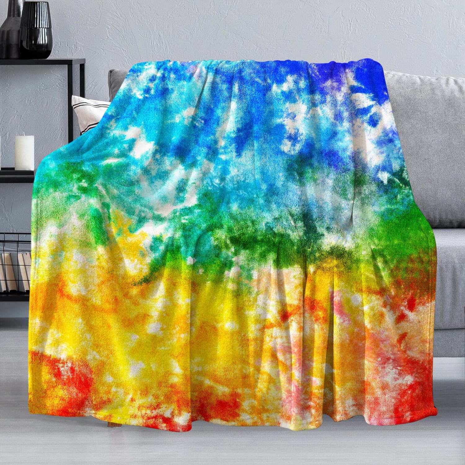 Tie Dye Throw Blanket Soft Warm Lightweight Blanket Tie Dye