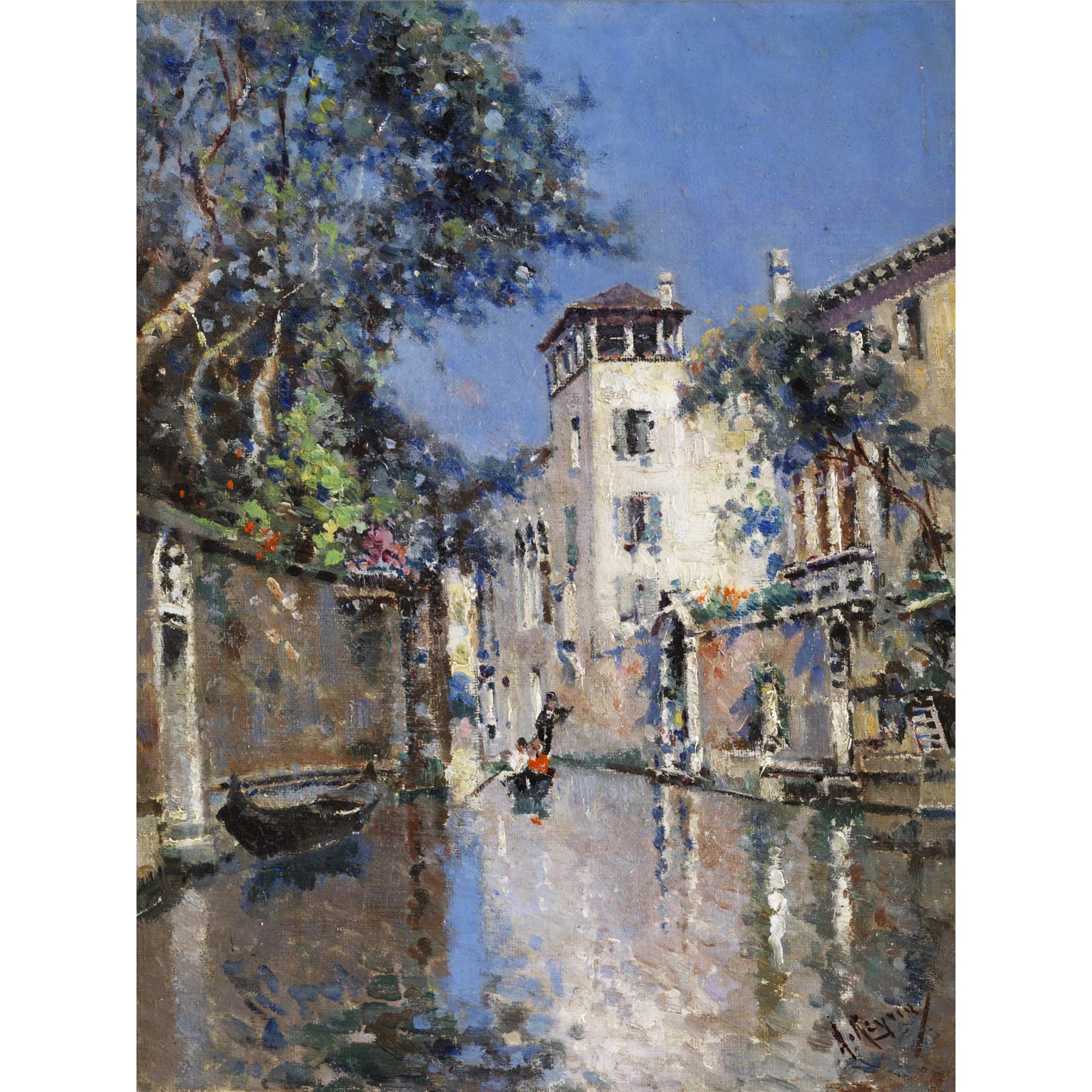 Artery8 Reyna Manescau Venetian View Canal Painting Extra Large XL Wall Art Poster Print