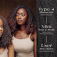 Vista 6 de BLL Afro Kinkys - Cabello humano a granel, 100% cabello humano para mini torsión, trenzas, extensiones de rastas, cabello rizado afro, color negro a