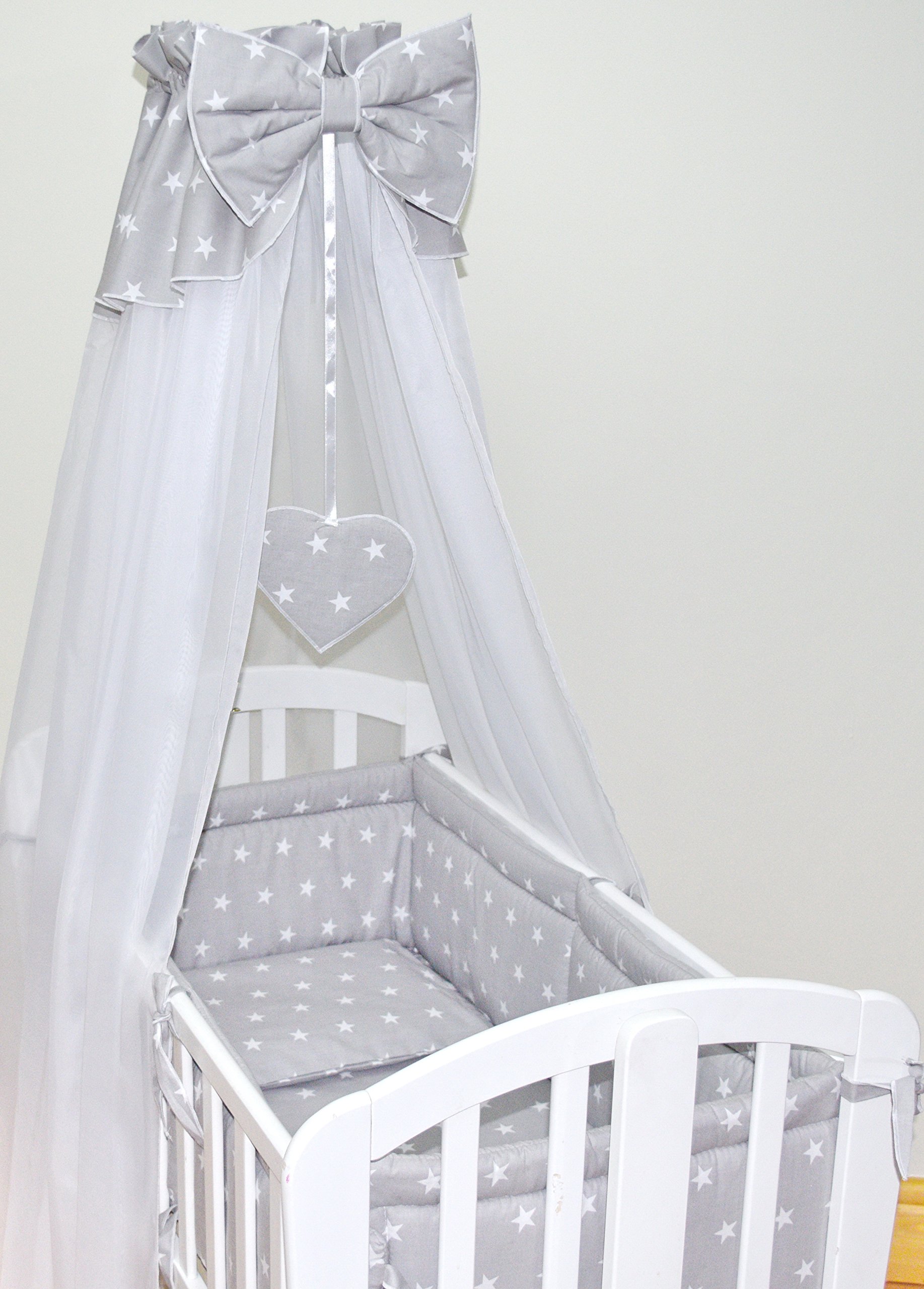 All Round Bumper 90x40 Cm Plain White Holder 8 Pcs Crib Bedding Set With Canopy Animatolka Pl