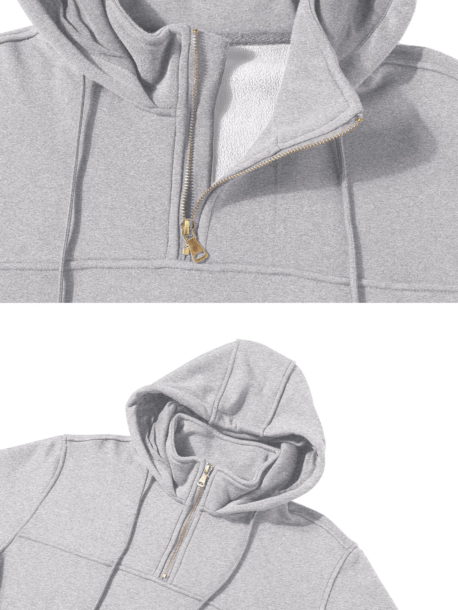 Peakwell Felpa Uomo con Cappuccio e Zip Felpa in Pile Caldo Pullover da Lavoro