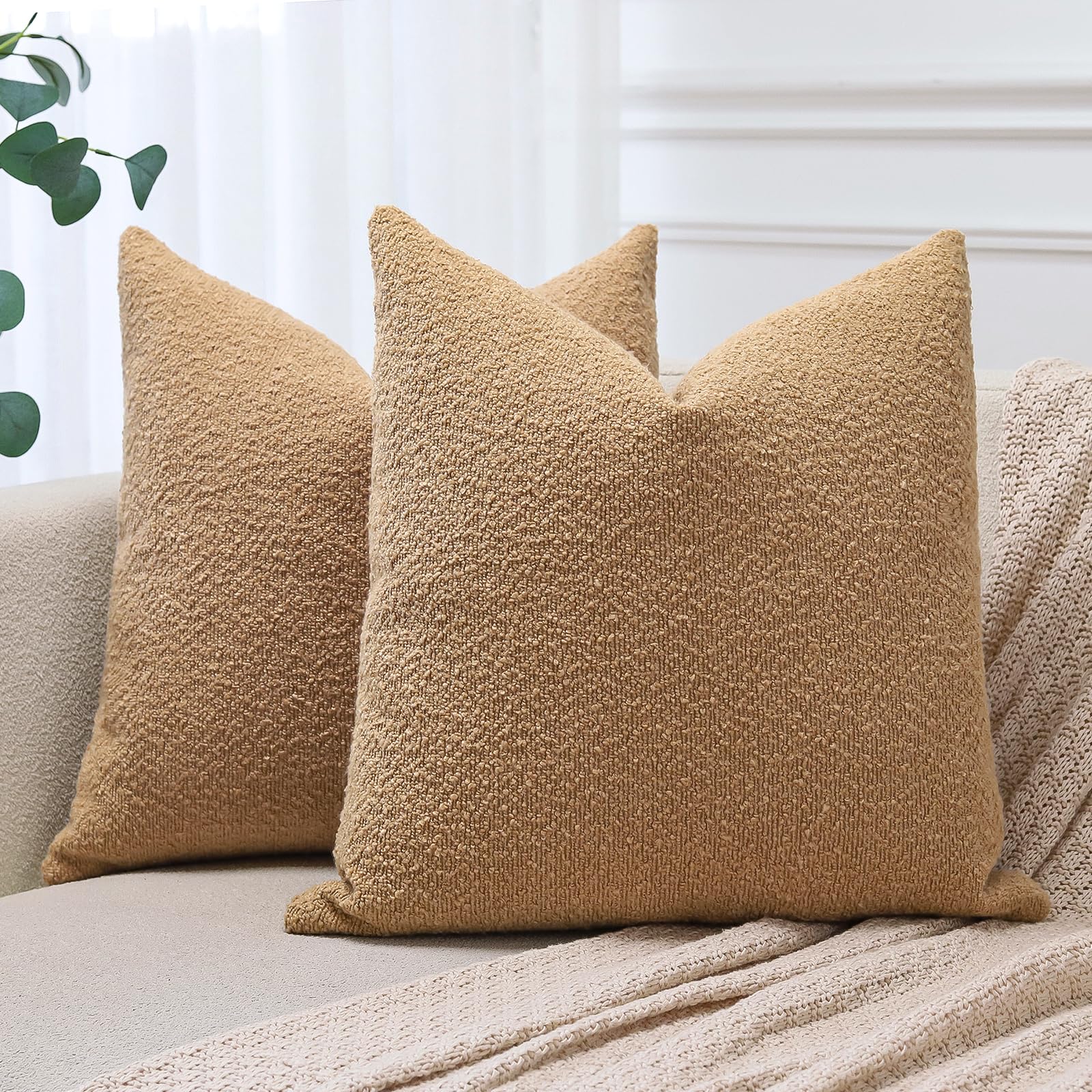 tobacco colored pillows Amazon.com: OTOSTAR Pack of 2 Textured Boucle Throw Pillow Covers 18x18  Inch Tobacco Accent Solid Pillowcases Farmhouse Decorative Pillow Covers  Couch Cushion Case for Home Sofa Bedroom Decor (Tobacco) : Home &