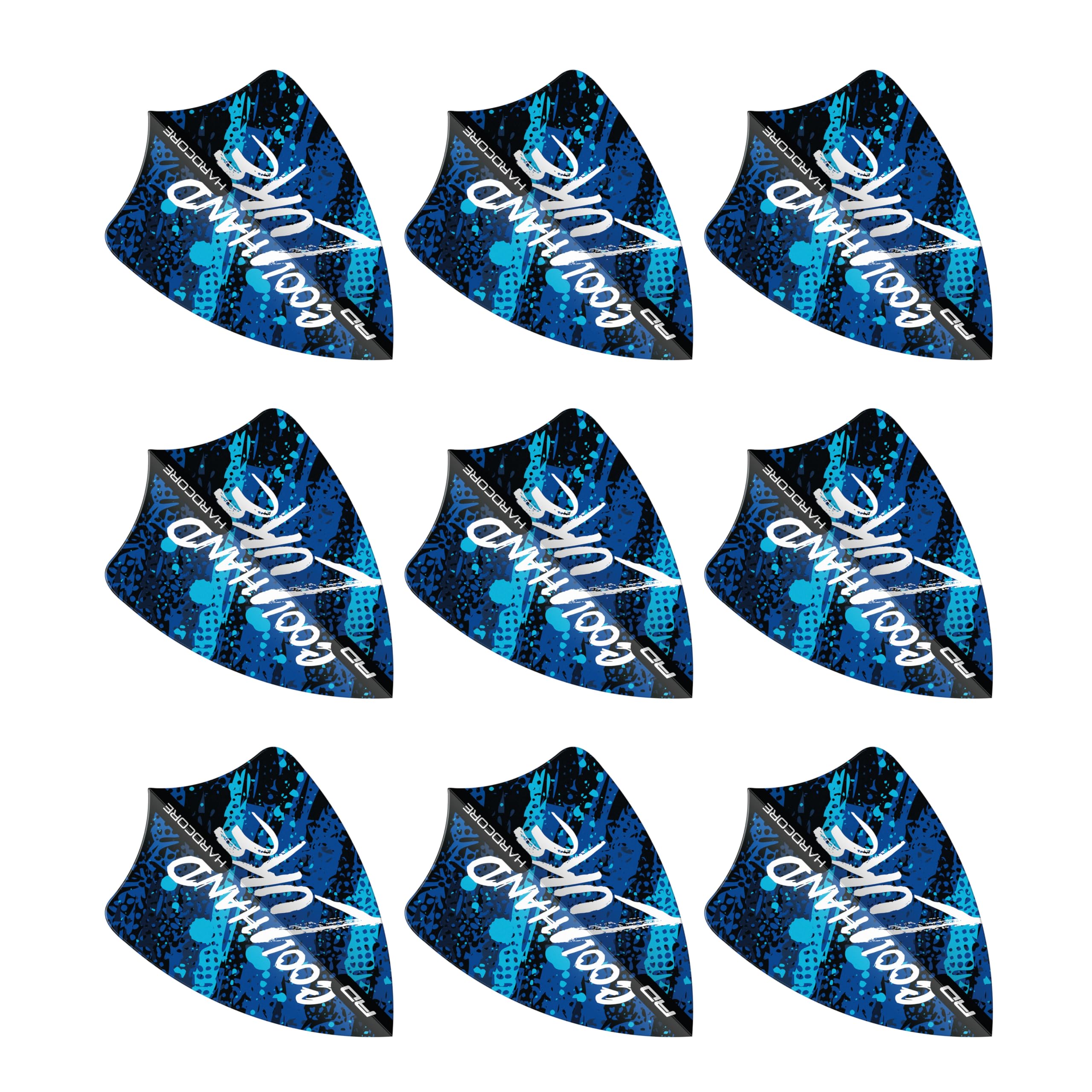 RED DRAGON Luke Humphries World Champion Blue Freestyle Dart Flights, 3 Sets pro Packung (9 Dart-Flights insgesamt)