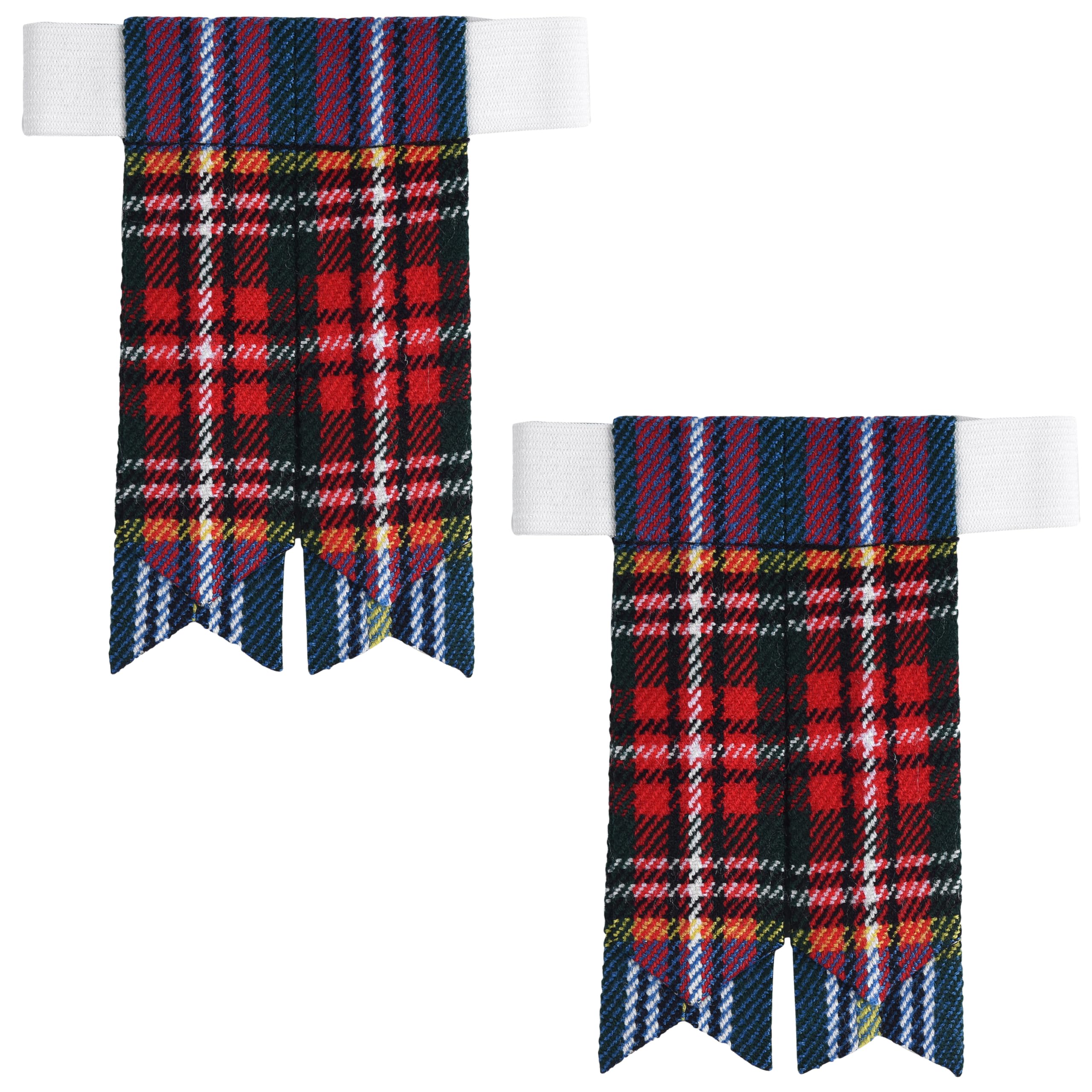 Allsafe Traders Scottish Tartan Kilt Flashes with Elastic Adjusters