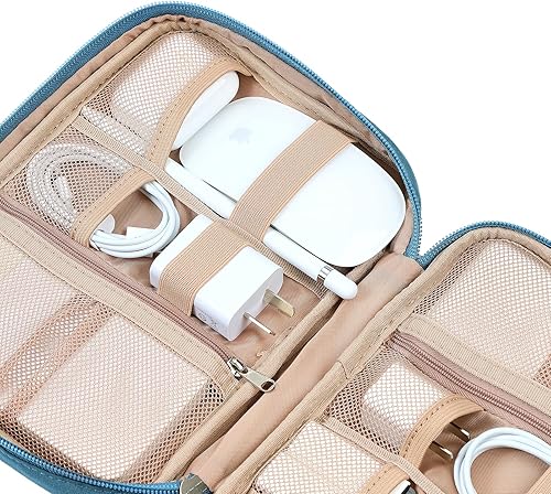 Miniatura 4 de NISHEL Funda organizadora de cables de viaje, bolsa electrónica técnica, esenciales para cargador, cable, teléfono, disco duro, USB, tarjeta SD,