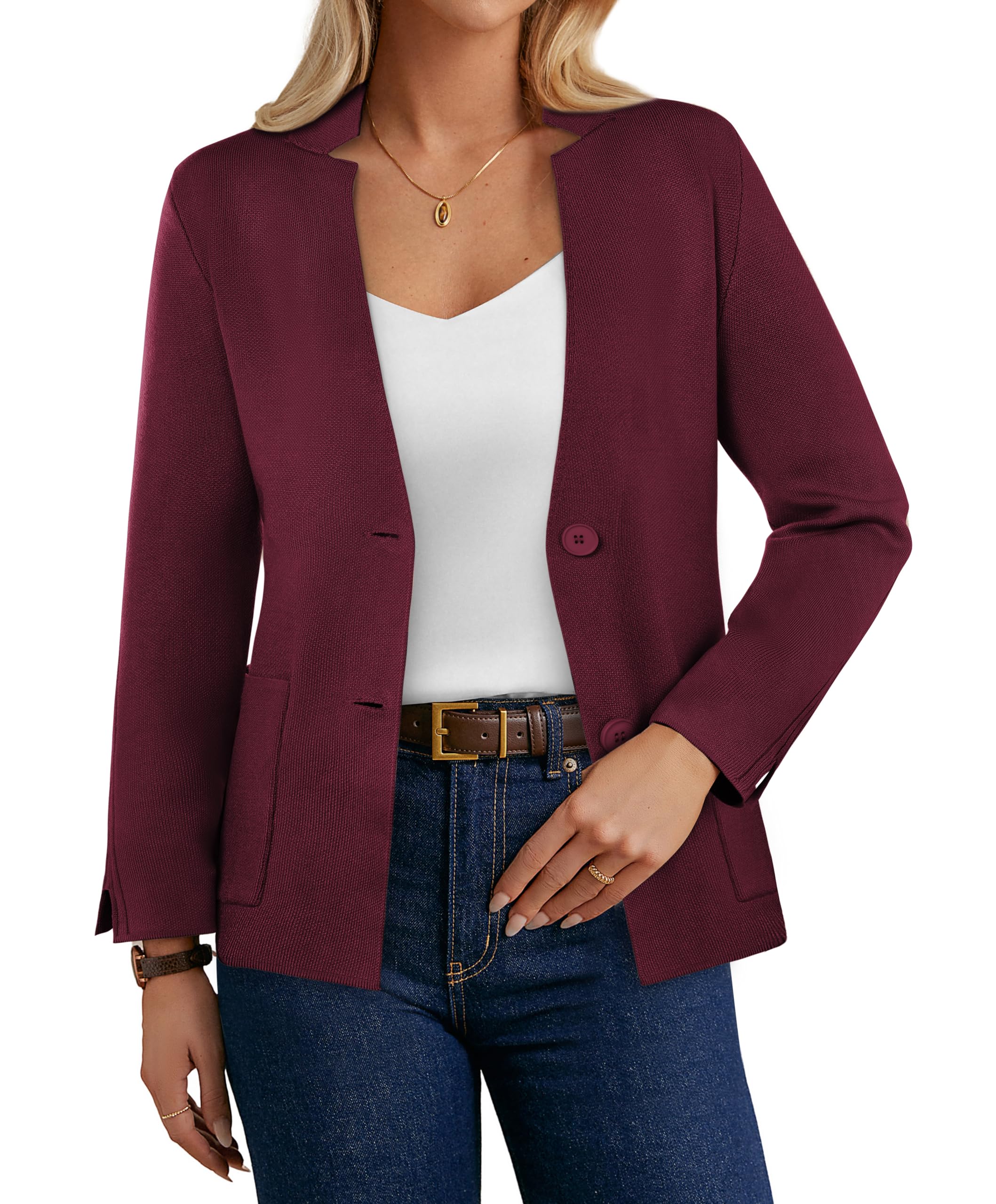 grace karin Women Sweater Blazer Business Casual Knit Cardigan 2026 Long Sleeve Suit Jackets Work Blazers with Pockets-picture-48