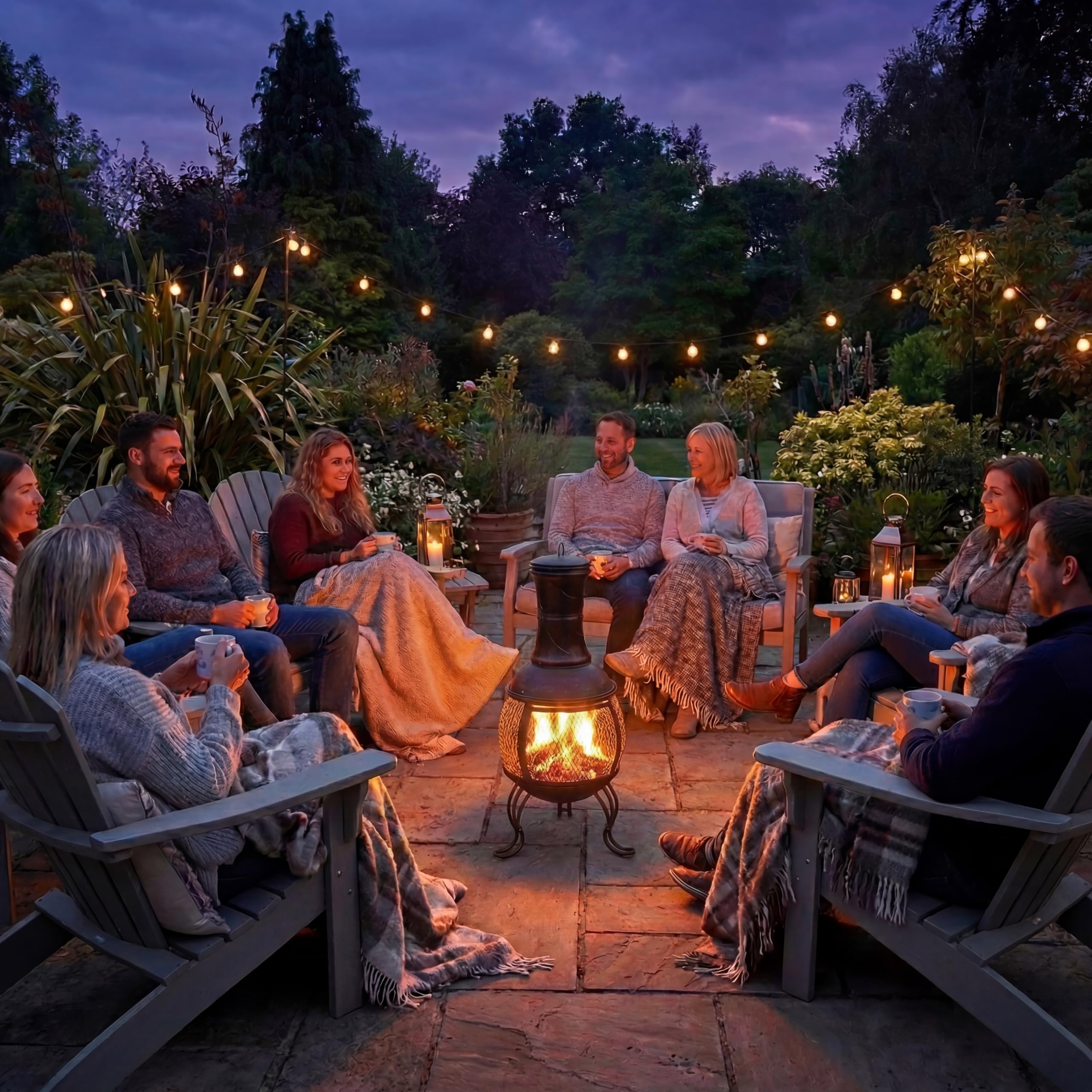 Home Discount® Terrassenheizung, Gartenkamin, Grill, aus Stahl, Schwarz und Antikgold