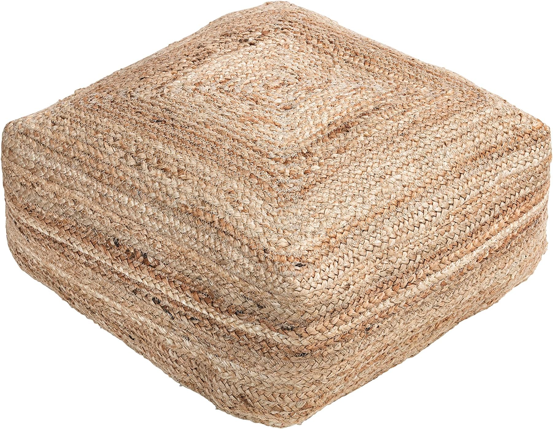 Dehner Pouf Lotta Coussin de siège env. 50 x 20 x 50 cm Jute/Coton — free download