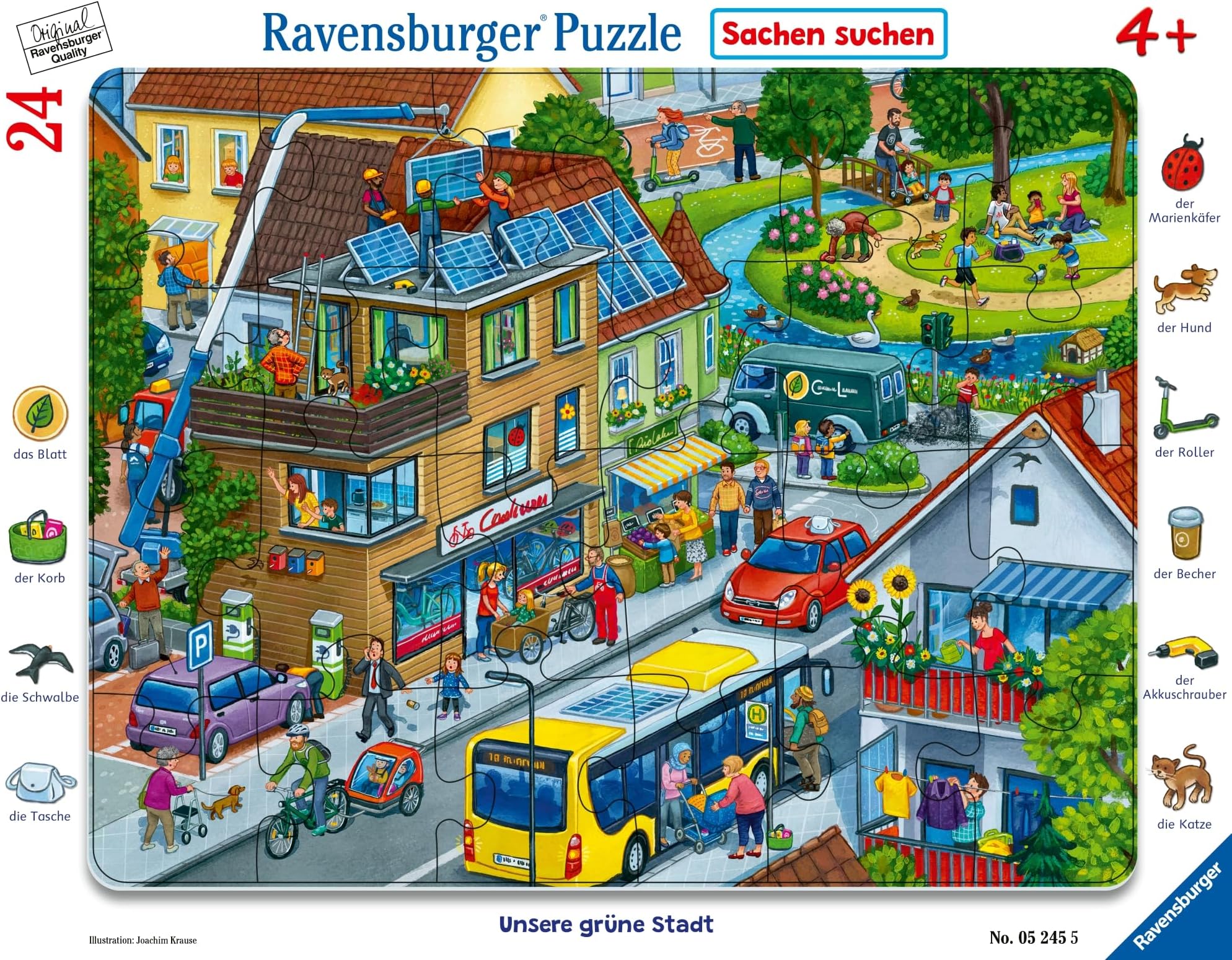 Ravensburger Children's Puzzle - Our Green City - 24 Pieces Frame Puzzle for Children from 4 Years with Search Game