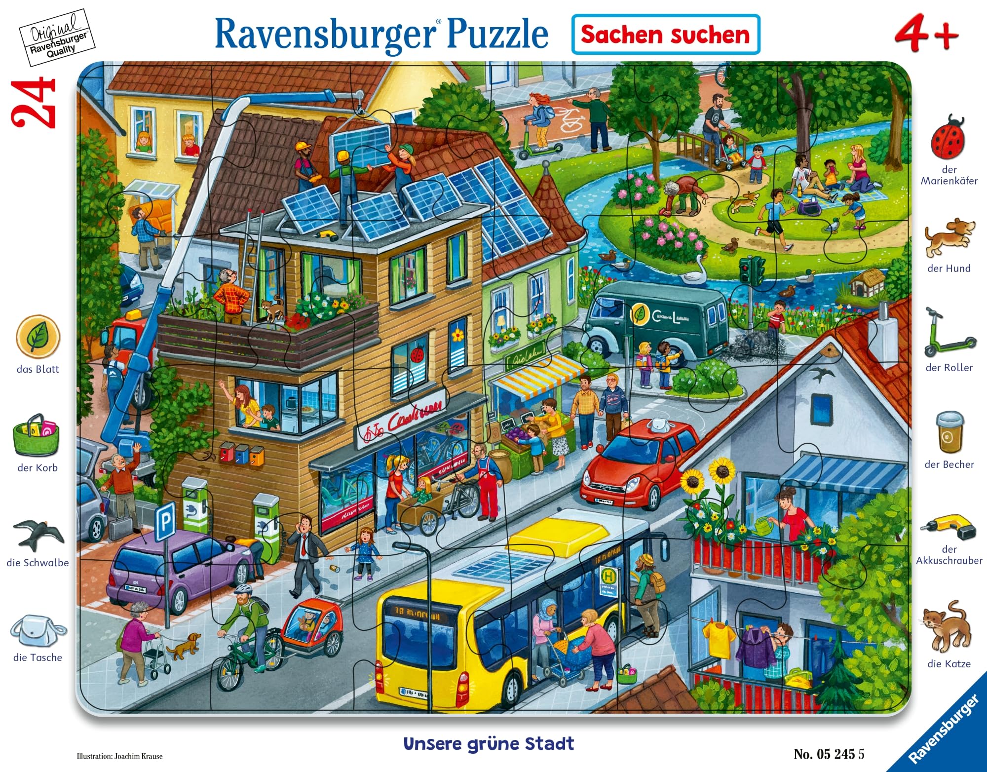 RAVENSBURGER PUZZLE 05245 Ravensburger Children's Puzzle-Our Green City-24 Pieces Frame Puzzle for Children from 4 Years with Search Game