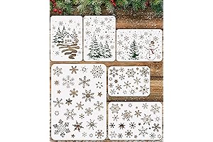 Reusable Snow Paint Stencils for Festive Christmas Decor