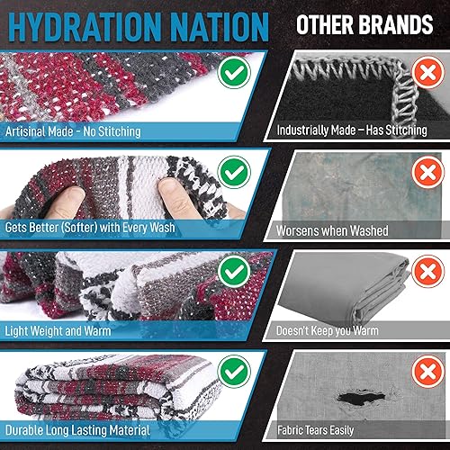 Miniatura 9 de Mantas mexicanas hechas a mano, manta de sarape tejida a mano, auténtica manta, ideal como manta de playa, manta de camping, manta de picnic, manta