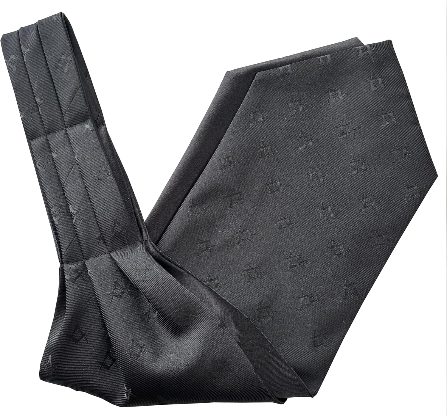 Great British Tie Club Men's Freemasons Masonic Black Satin Ascot Cravat, Black, One size