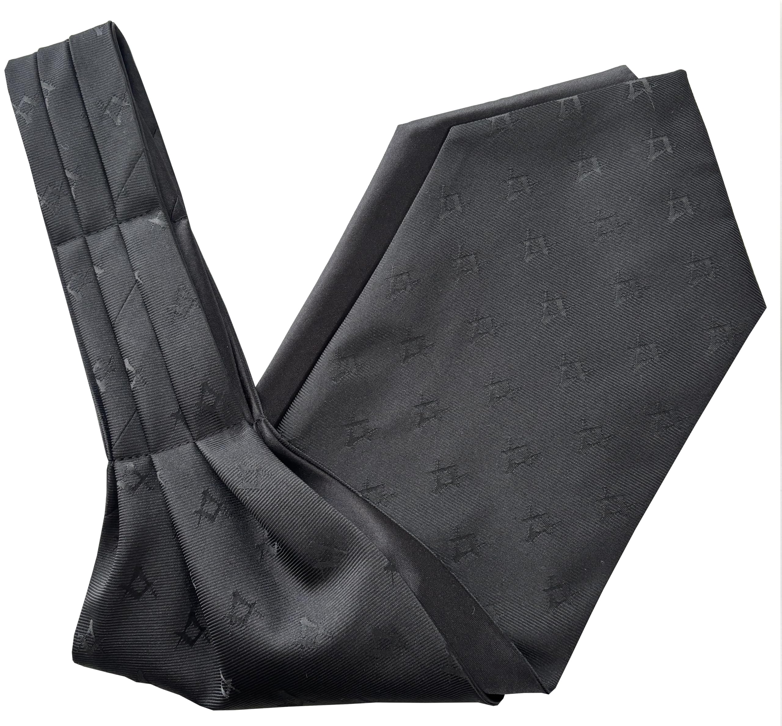 Great British Tie Club Men's Black Freemasons Masonic Satin Ascot Cravat