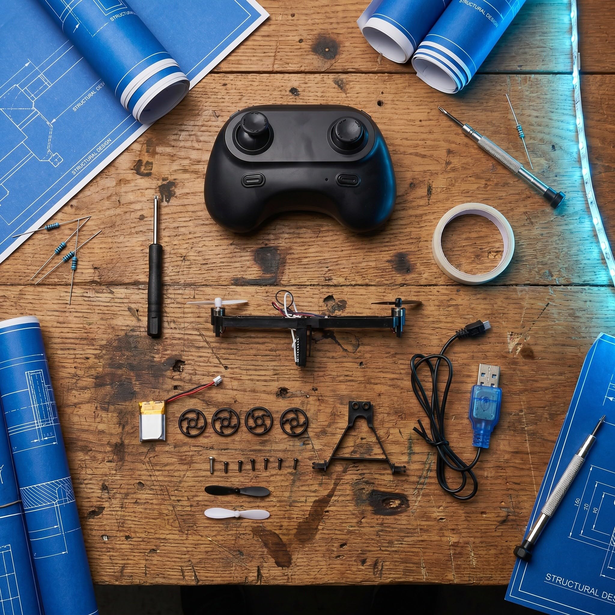 Toddmomy Kit per aeroplanino di carta con telecomando e luci a LED, costruisci il tuo aliante radiocomandato, progetto scientifico di facile assemblaggio per bambini, set di giocattoli volanti per
