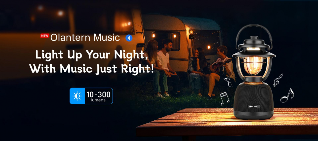 Olight Olantern Music オーライト　オーランタンミュージック OLIGHT Olantern Music 300 Lumens Rechargeable LED Camping Lantern