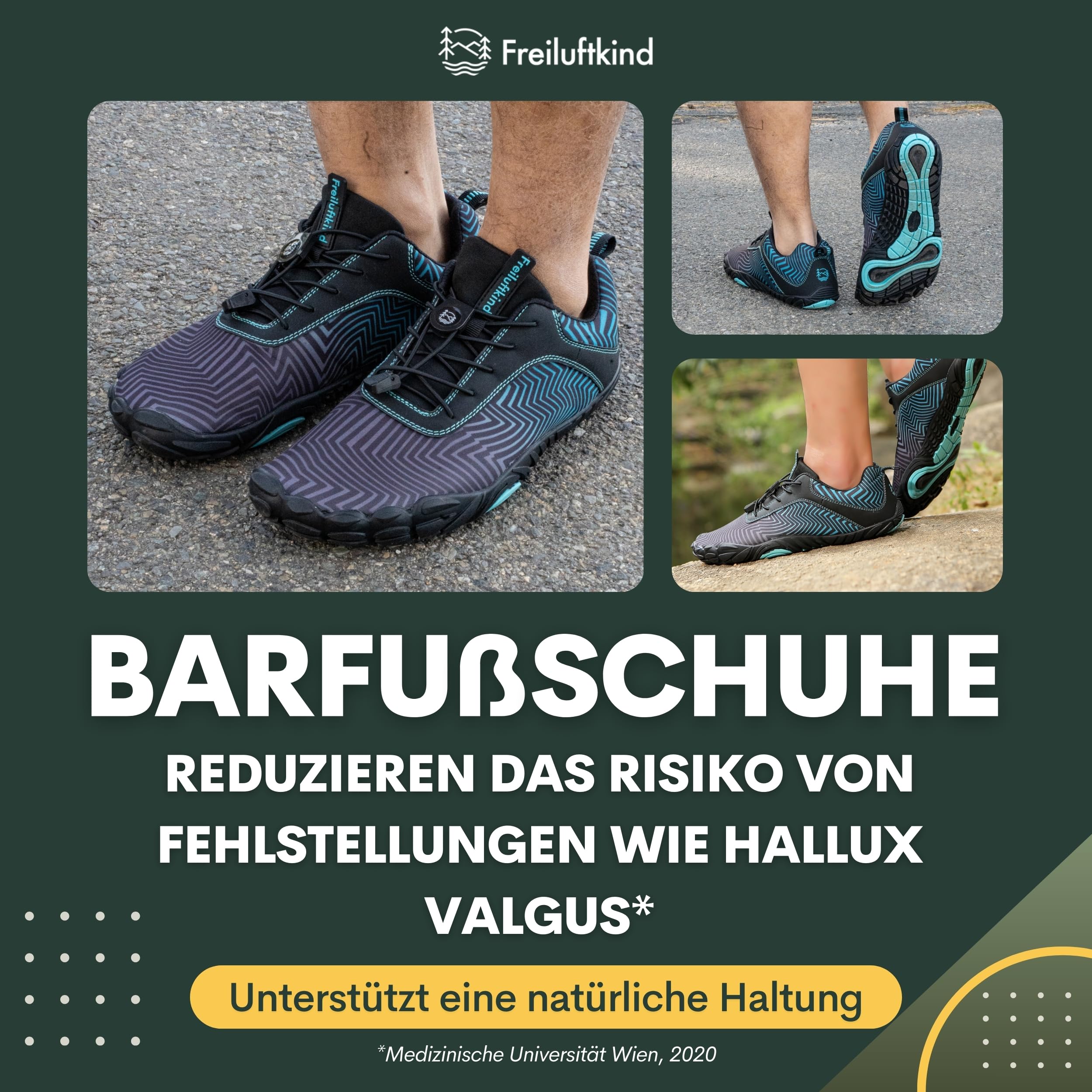 Freiluftkind Das Original – Overland Wasserabweisende & gefütterte Barfußschuhe (/) – Unisex Barfussschuhe Winter