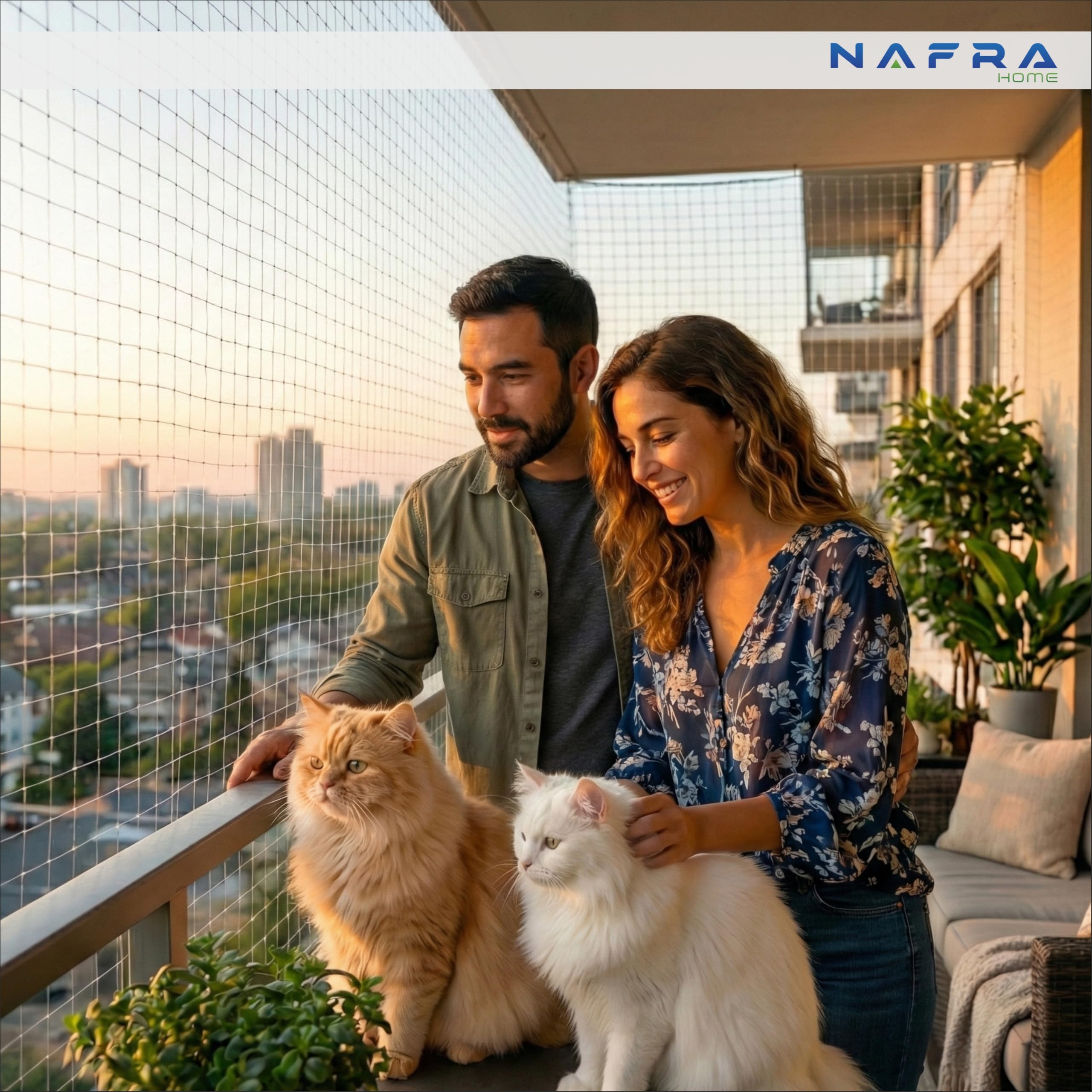 Rete per Gatti Balcone 8x3m – Trasparente | Rete Protezione Gatti con Installazione Senza Trapano o con Trapano | Kit Completo Incluso | Rete Gatti Finestra