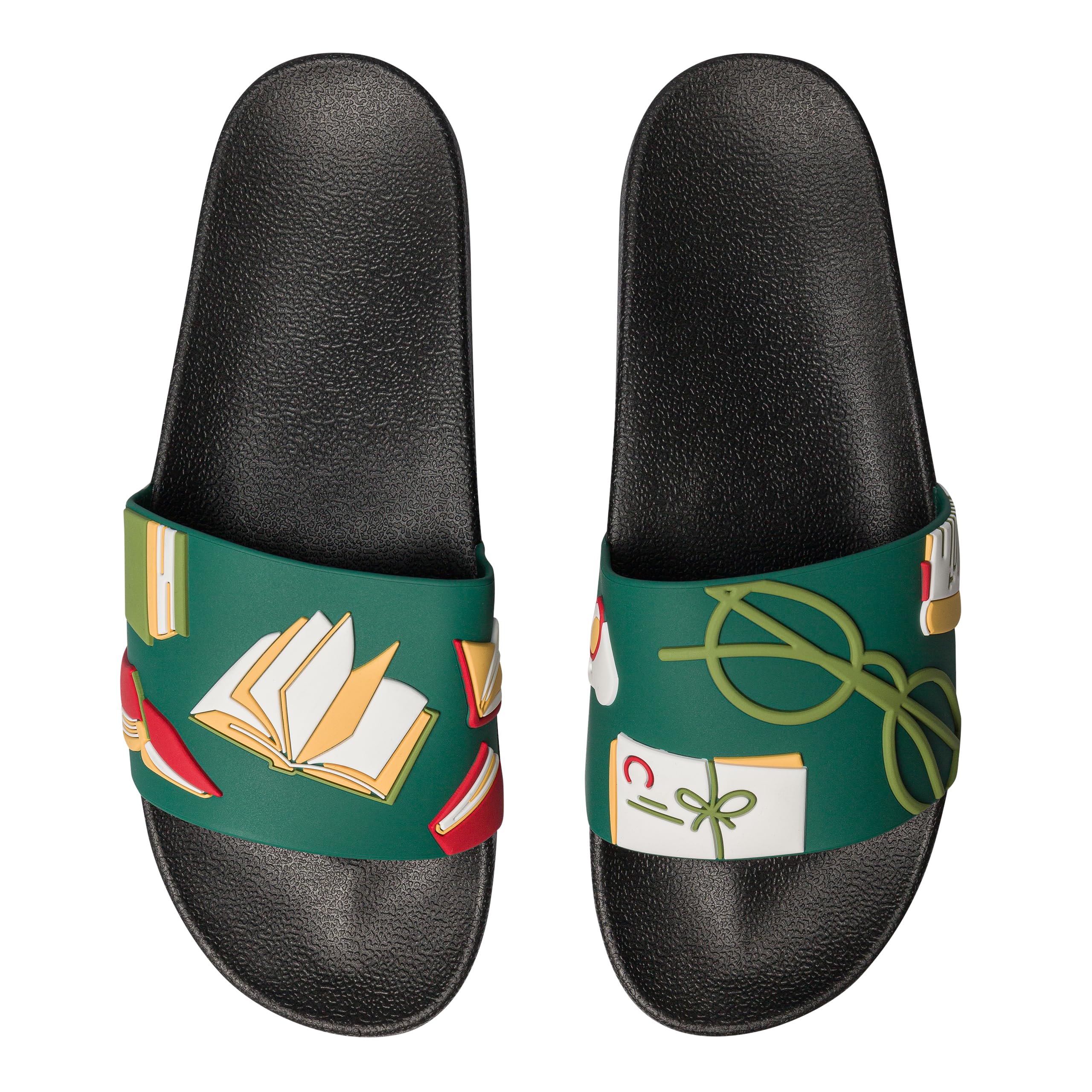 Dedoles Badeschuhe & Hausschuhe Damen Herren & Kinder Badesandalen lustige Designs Bücher Kaffee Party Pizza Fuchs Bär Lama Wolken Geschenk