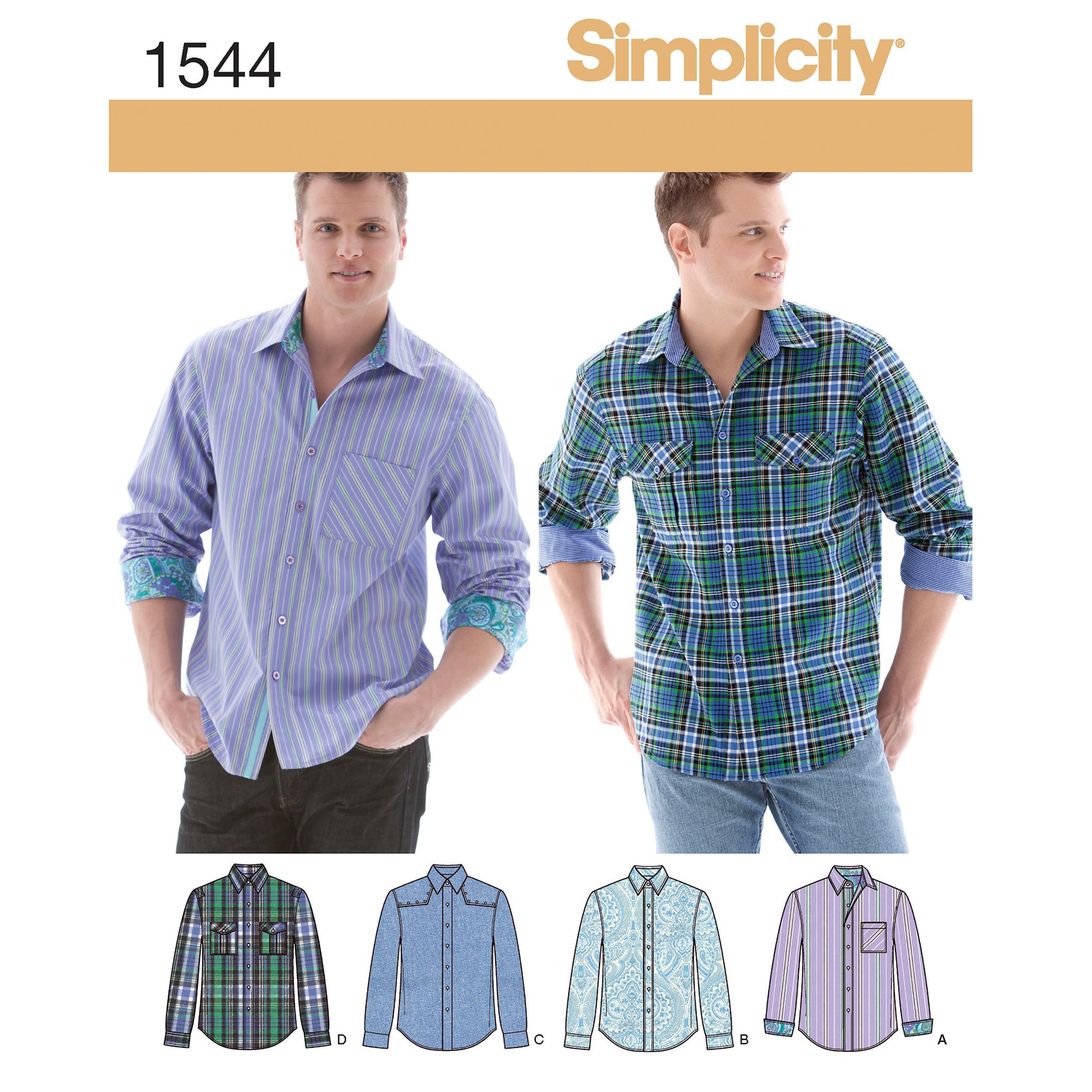 Simplicity 1544 Taille AA pour Homme avec Variations Patron de Couture en Tissu, Multicolore
