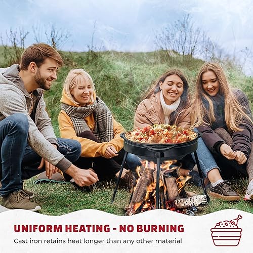 Miniatura 4 de Olla de horno holandés con tapa, 8.5 cuartos de galón (8 litros), horno holandés de hierro fundido, juego de utensilios de cocina de hierro fundido,