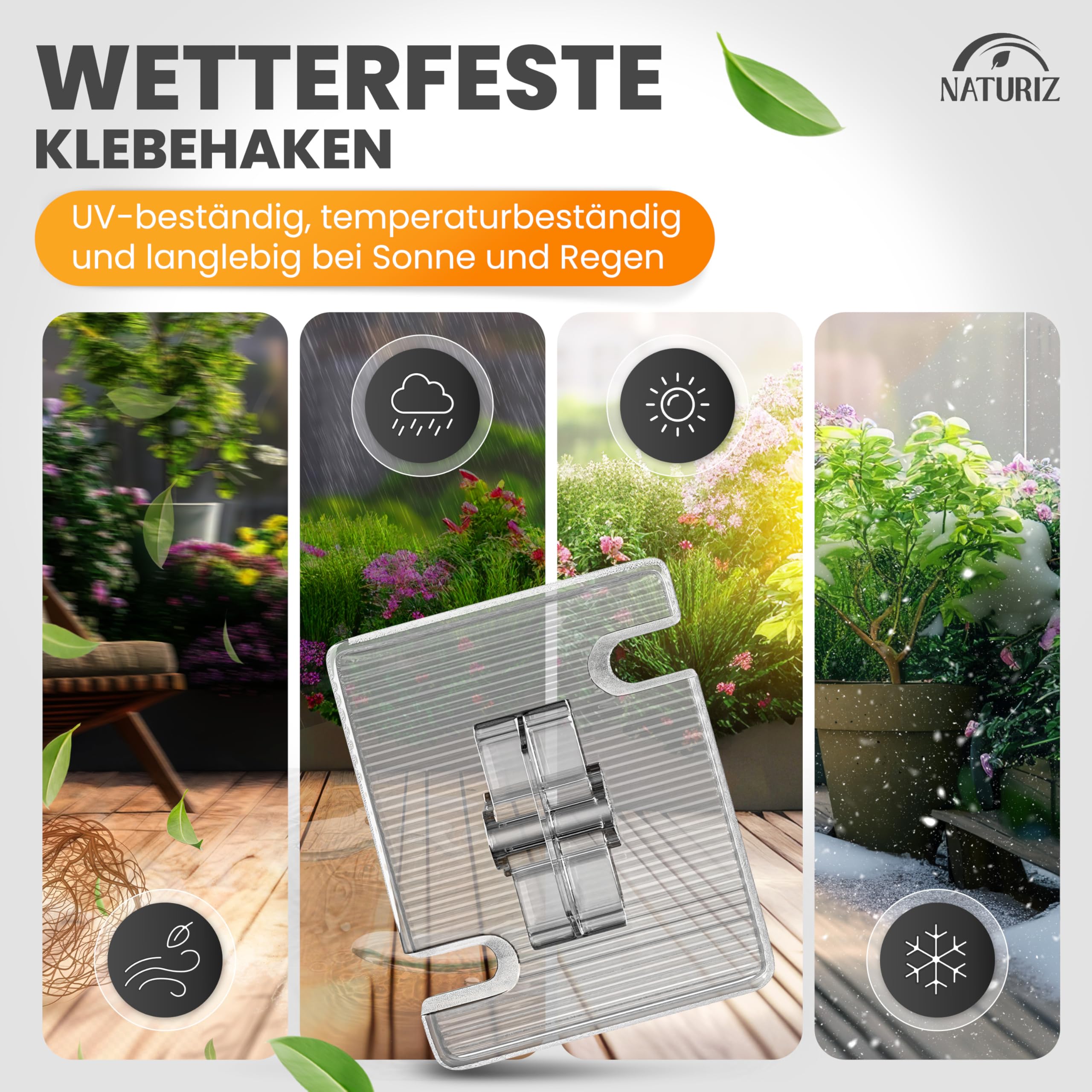 KMDZDZGS Zelfklevende haken voor buiten, 50 stuks, zonder boren, kattennet, kleefhaken, geschikt voor kattennet, balkon, balkonnet, katten, balkonbescherming (zonder kattennet) (30 x 90 mm