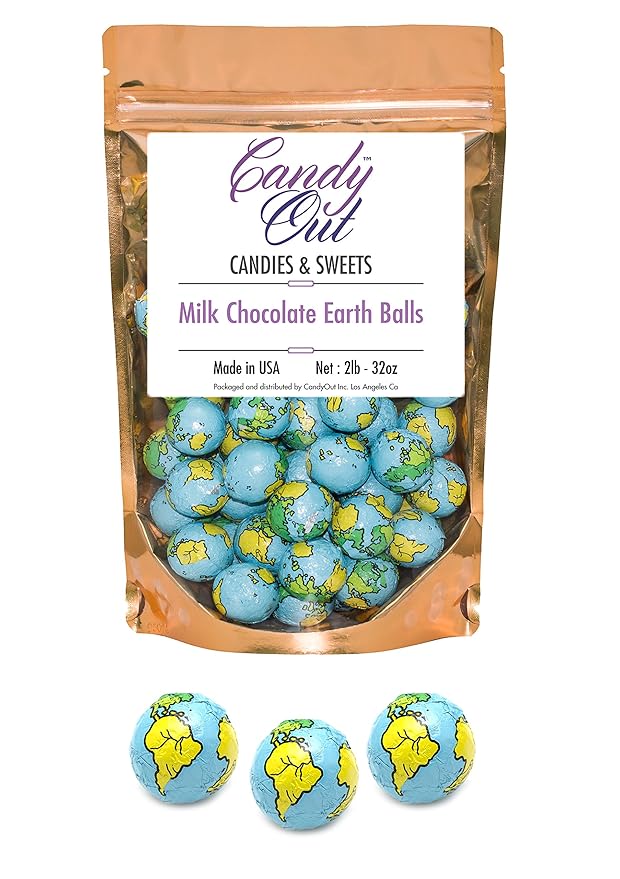 CandyOut Chocolate Earth Balls 2 Pound Foil Wrapped