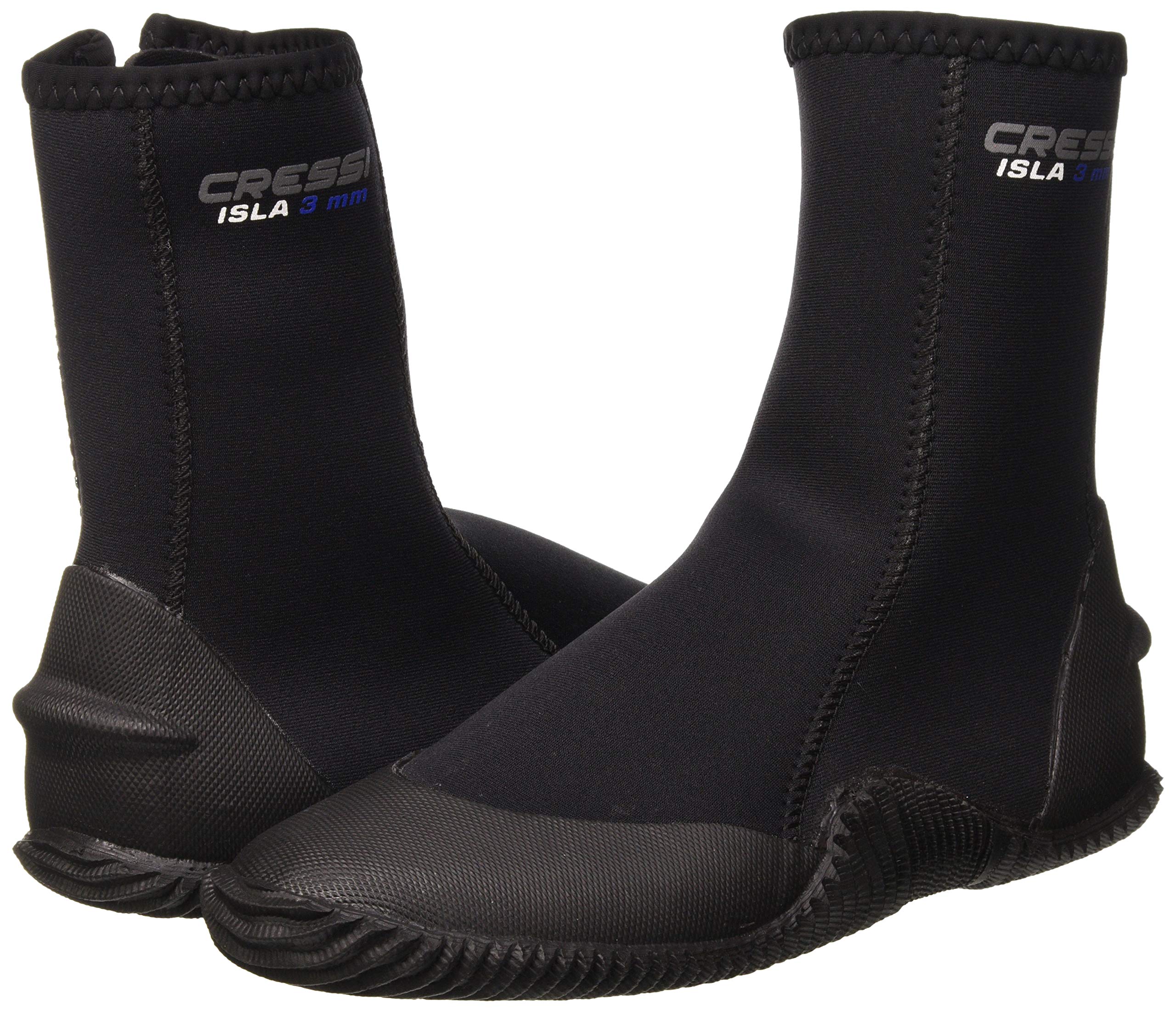 Cressi Isla Stivaletti in Neoprene con Suola Antiscivolo, Punta e Tallone Rinforzati, Calzature per Sport Acquatici con Cerniera per Immersioni, Snorkeling, Surf e Nautica