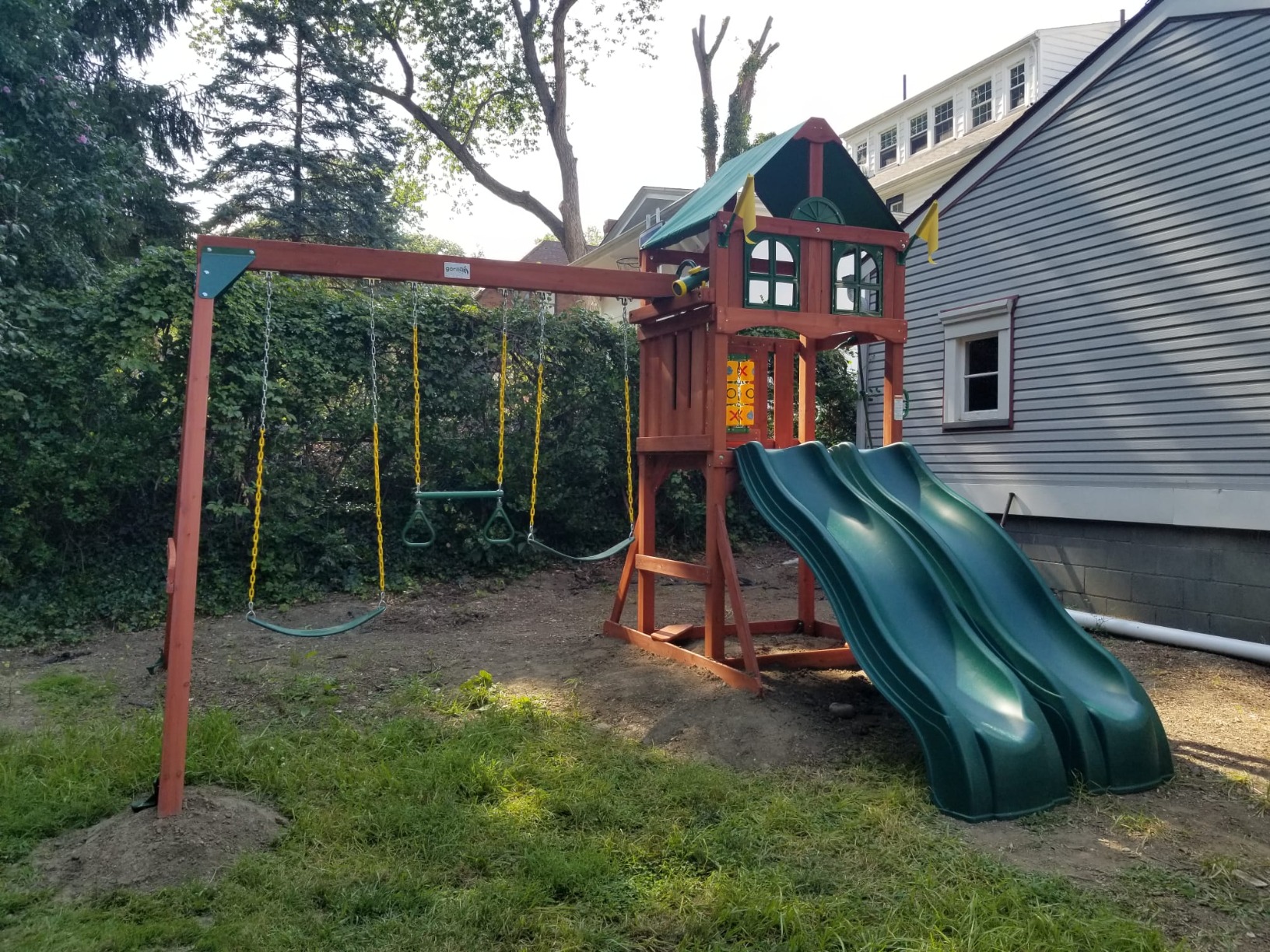 38/mo Finance Gorilla Playsets 011057 Playmaker Deluxe Wooden Swing