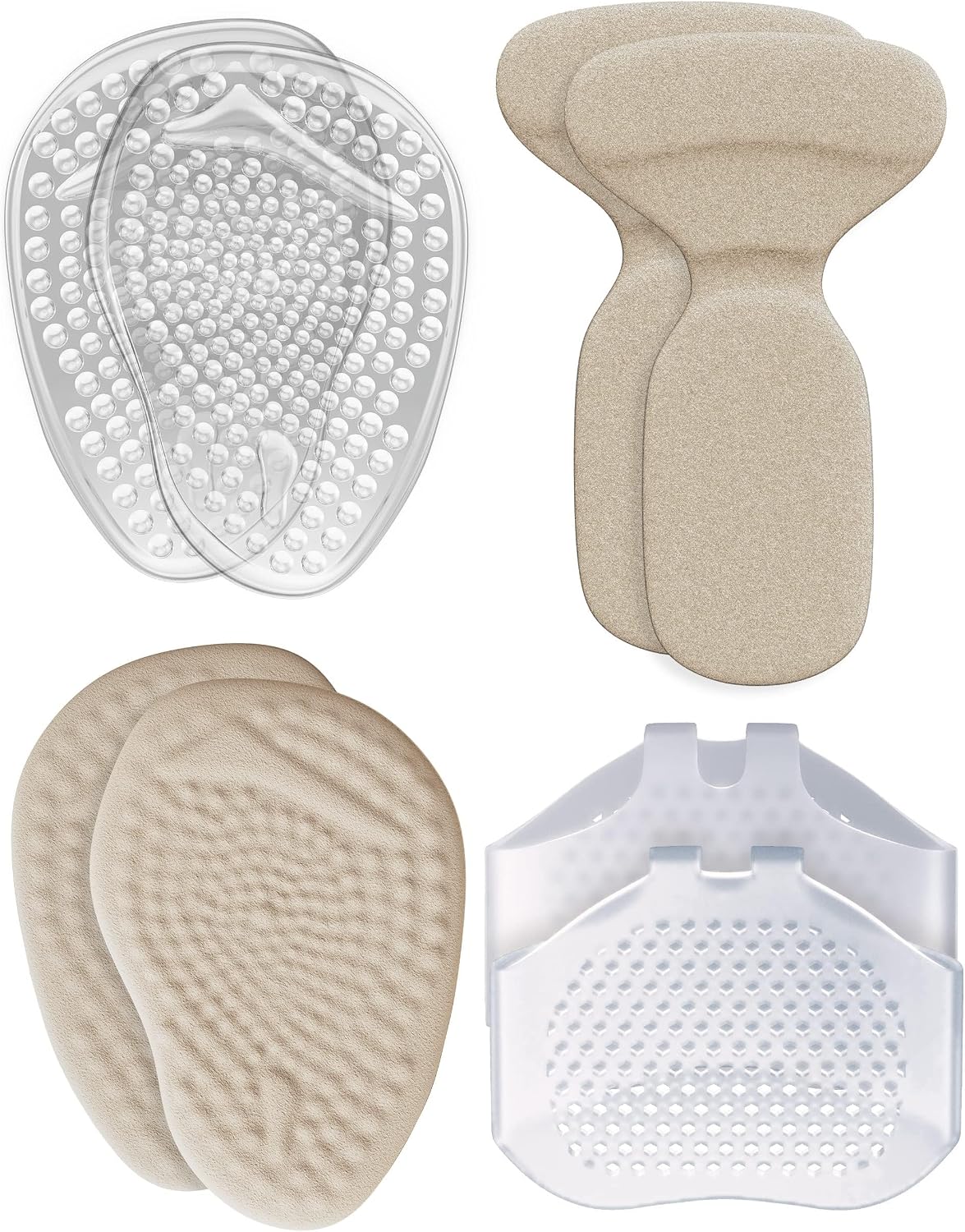 Ball of Foot Cushions for High Heels Shoes Metatarsal Pads for Women – Soft Gel Shoe Inserts Relieve Foot Pain – an Innovative Insoles Shape Design Adhesive Comfort (All in One Set)