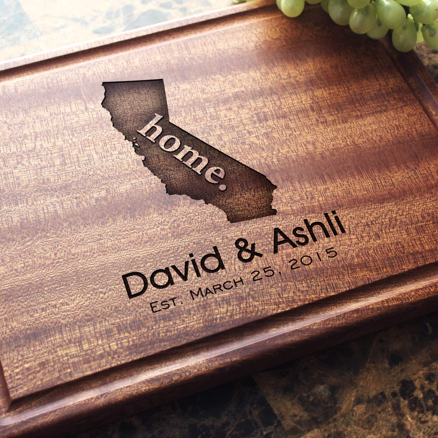 StragaPersonalized Cutting Boards | Handmade Wood Engraved Charcuterie | Custom Housewarming, Moving Gift for Couples, Homeowners or Rest Estate Agents (State Silhouette Design No.602)