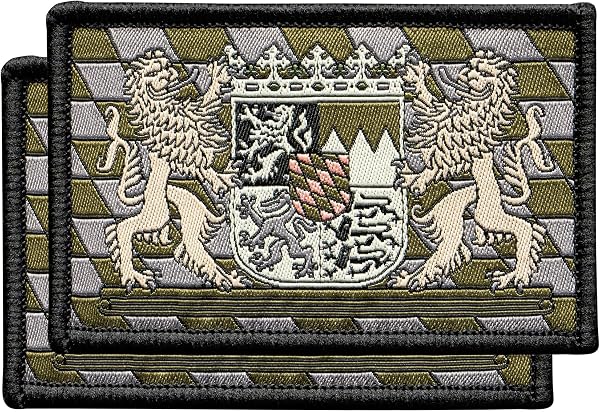 ALPENWOLF Bayern Patch Taktisch 2er Set – 8×5 cm Gewebter Klett Aufnäher im Camouflage Design – Bayernwappen Patch für Rucksack, Cap, EDC Gear & taktische Ausrüstung - 1