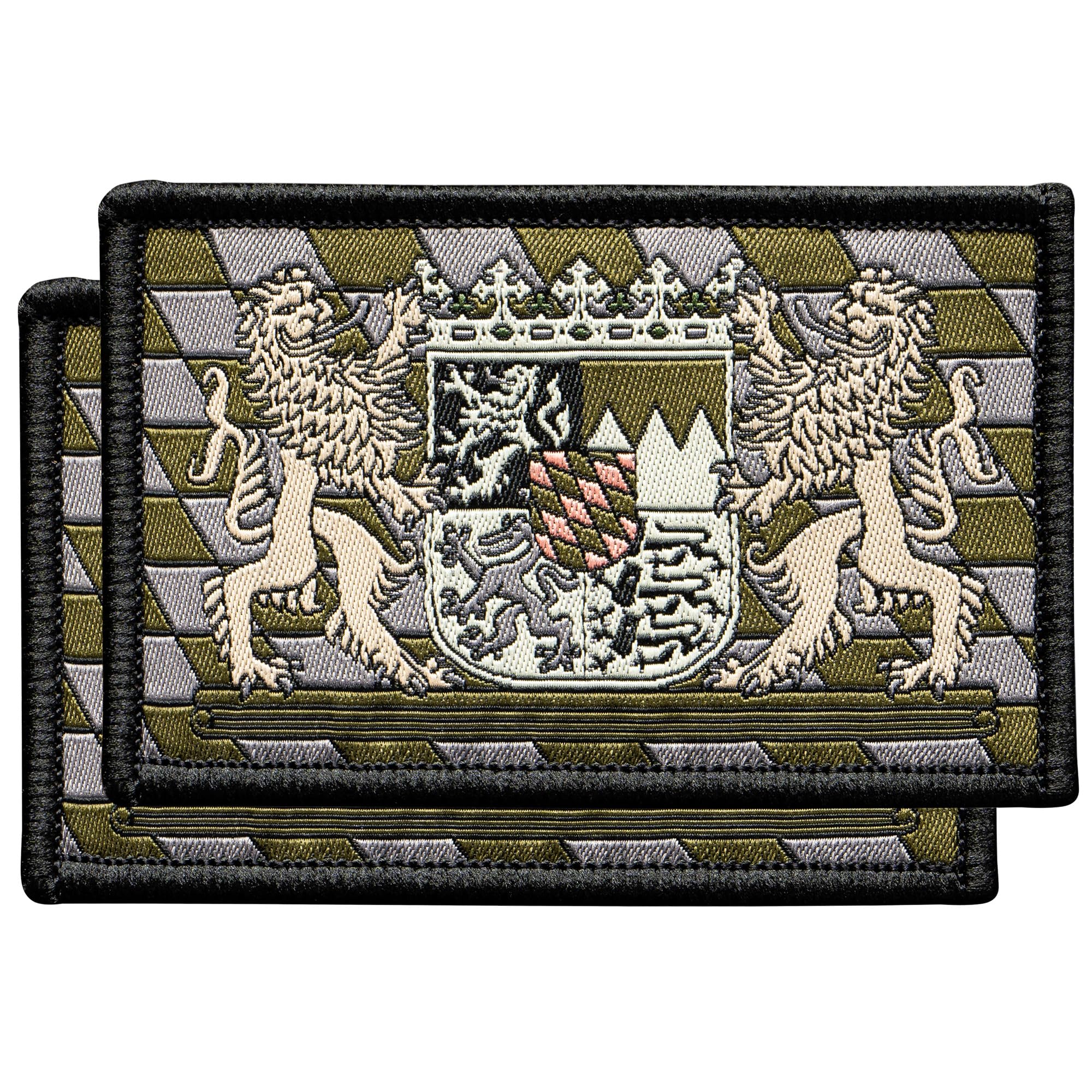 ALPENWOLF Bayern Patch Taktisch 2er Set – 8×5 cm Gewebter Klett Aufnäher im Camouflage Design – Bayernwappen Patch für Rucksack, Cap, EDC Gear & taktische Ausrüstung - 1