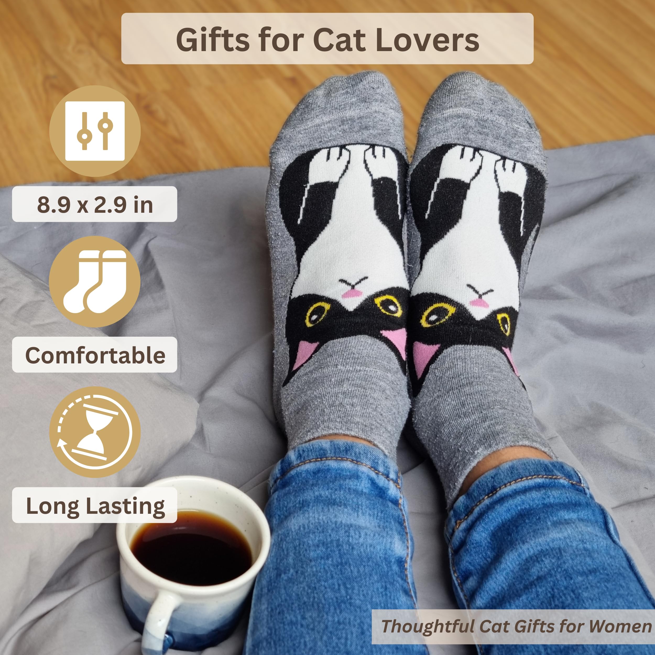Luxury Cat Lover Gifts for Women, Cat Mom Gifts for Women, 8pc Cats Themed Gift Set with Premium Blanket & Shatterproof Steel Tumbler, Crazy Cats Lady Gift Box for Birthday & Mothers Day