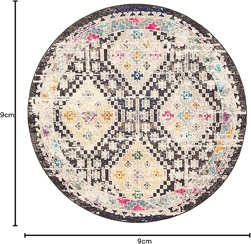 Vista 290 de Safavieh Madison Collection MAD418F - Alfombra de área con diamantes, Polipropileno, Azul Oscuro/Amarillo