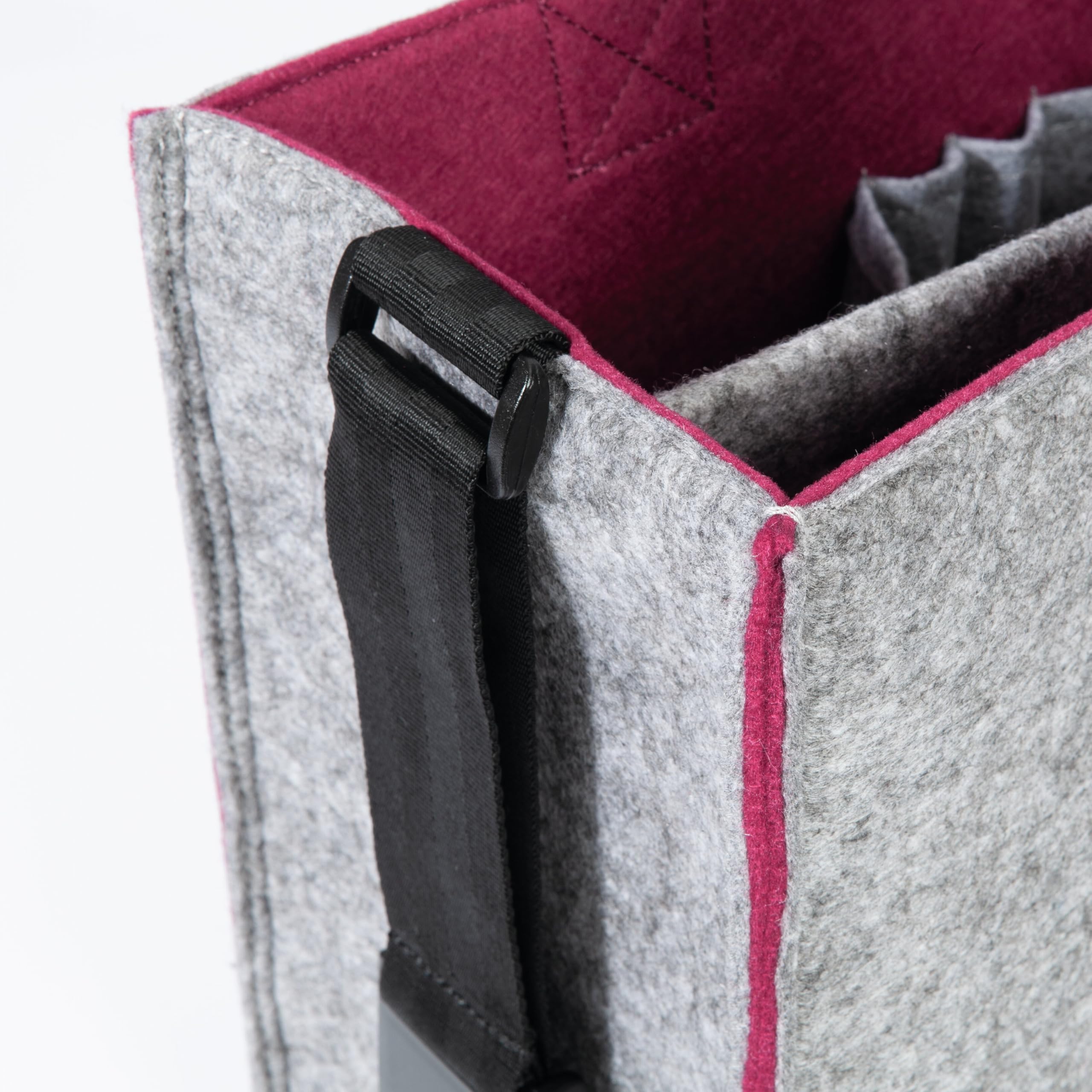 Sigel BA426 Desk Sharing Bag Classic, organizer do mobilnej pracy, absolutnie bezpieczne ustawienie: na laptopa i dokumenty, filc syntetyczny, szaro-czerwony, rozmiar M 36 x 15 x 28 cm