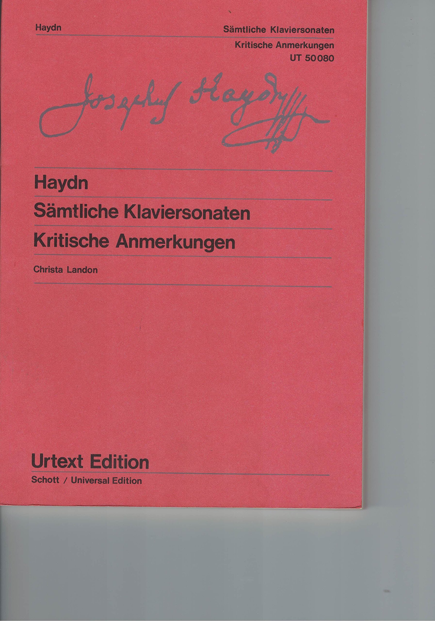 Sämtliche Klaviersonaten: Kritische Anmerkungen. Nach Autograf, Abschriften und Erstdrucken. Klavier. (Wiener Urtext Edition)