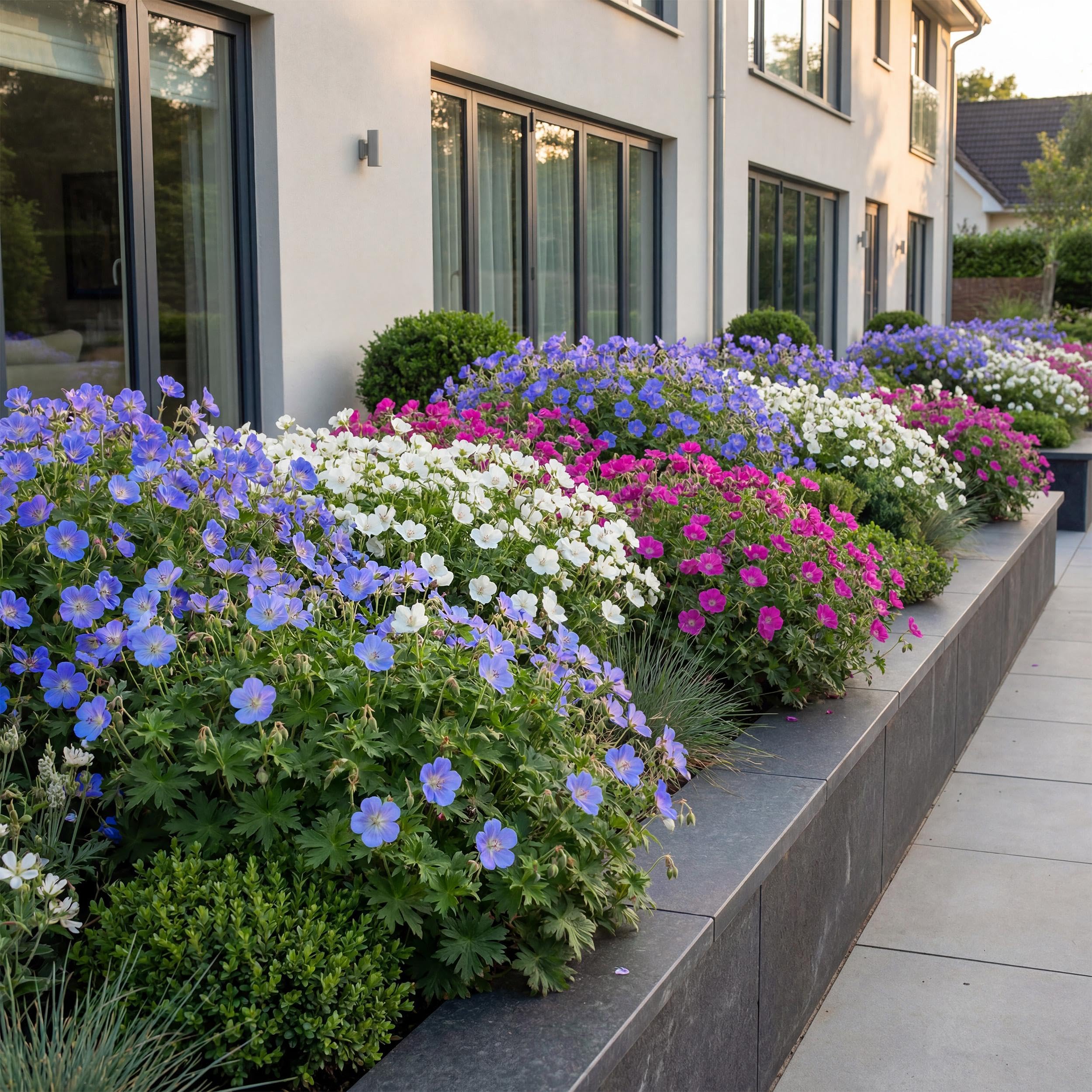 Géranium tricolore - Bec-de-cigogne - Couvre-sol - Violet - Rose - Blanc - 24 plants - 15-25cm - Ø11cm - Plante de jardin