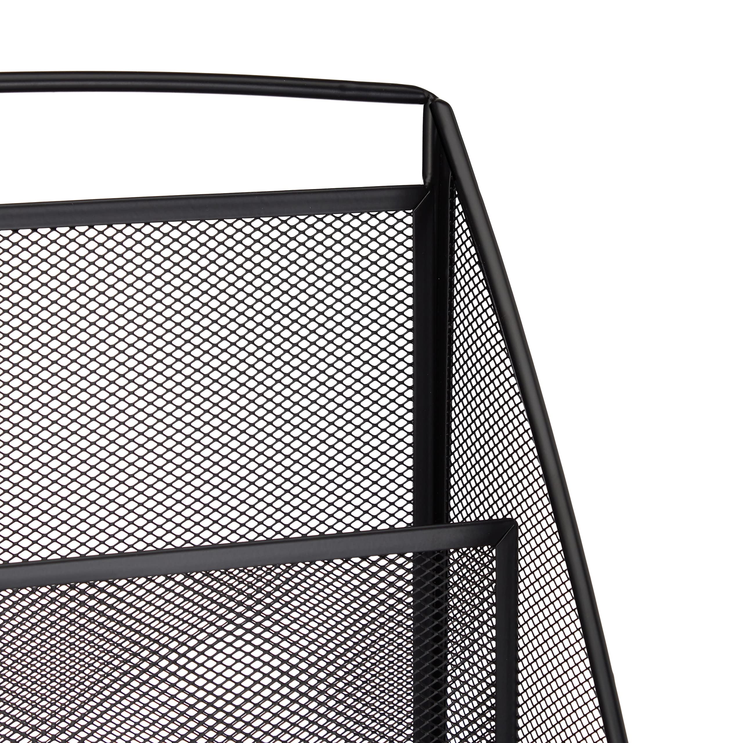 Relaxdays Porte-revues métal porte-journaux porte-magazines 4 compartiments salle d’attente HxlxP: 60 x 30 x 22 cm, noir