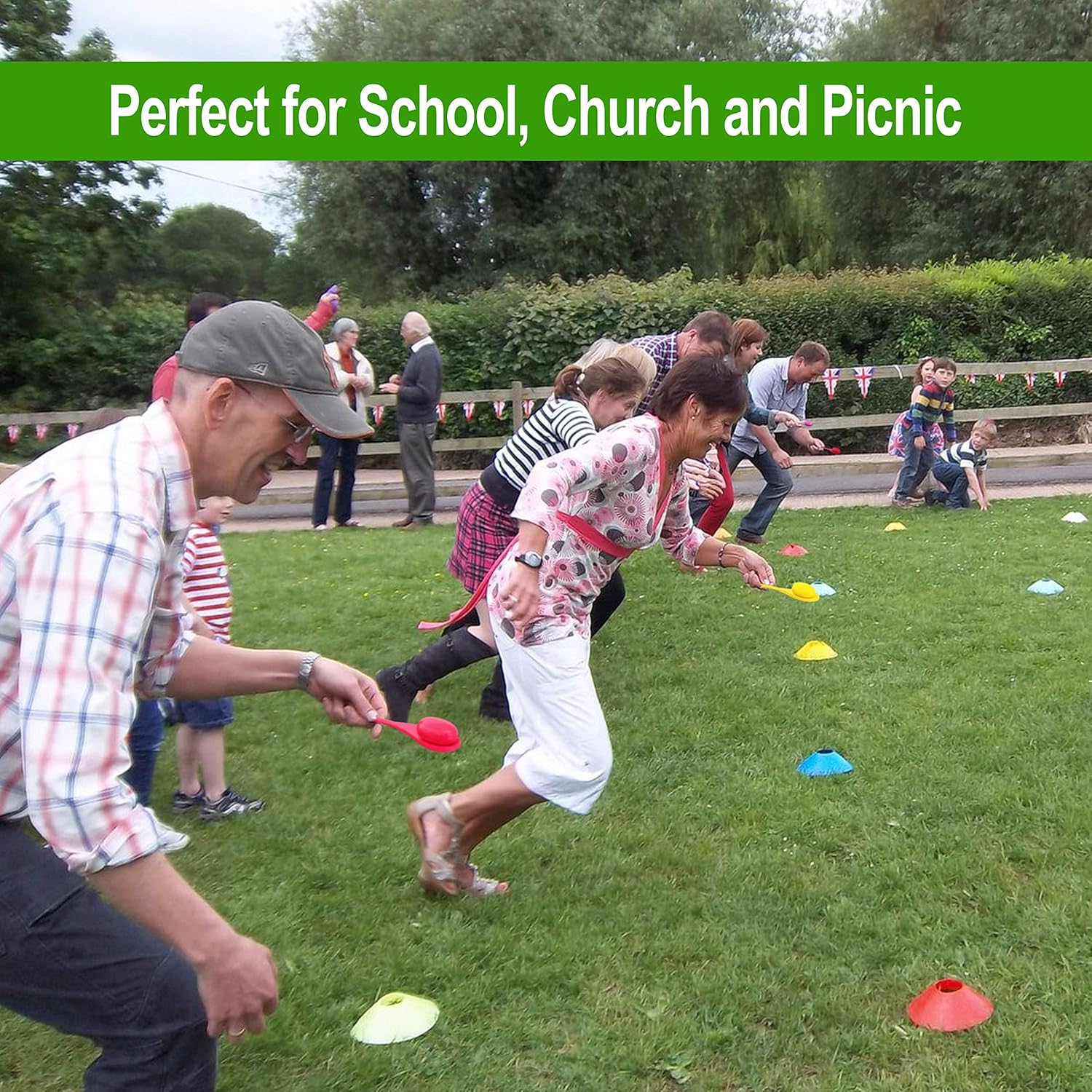 Potato Sack Race Bags for Kids Adults Outdoor Games, Egg Spoon Relay Race, 3 Legged Race Bands with Medals, Birthday Parties, Family Gatherings, School Class Activities