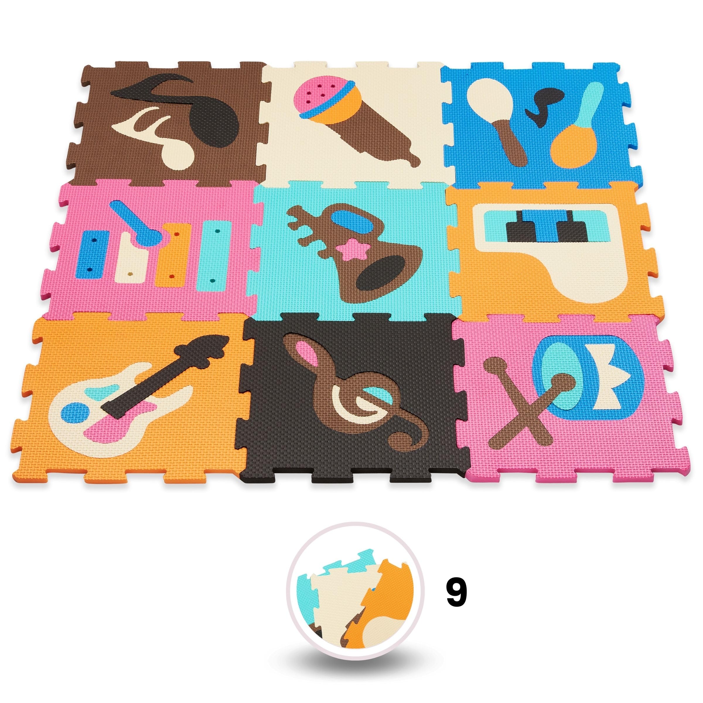 Moby-System Alfombra con rompecabezas para bebés, 90 cm x 90 cm x 1 cm, alfombra de juego, inodora, grande, para niños y niñas, sin sustancias nocivas
