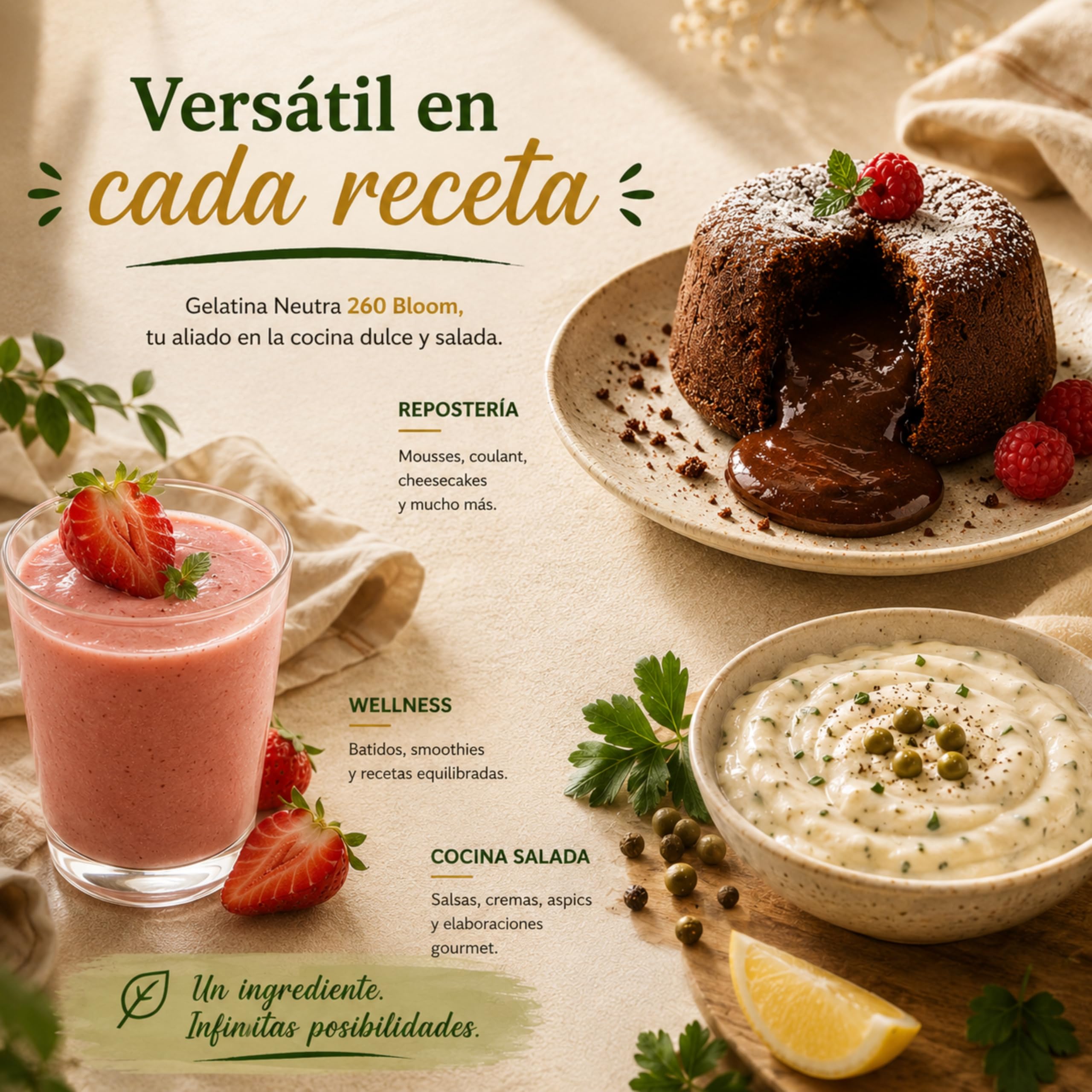 RAIAN FOODS® Gelatina Neutra en Polvo 100% Bovino 1kg 260 BLOOM Halal + Dosificador 30 ml + QR con Recetario y Contenido Exclusivo | Sin Sabor para Repostería y Cocina, Sin Azúcar, Sin Lactosa