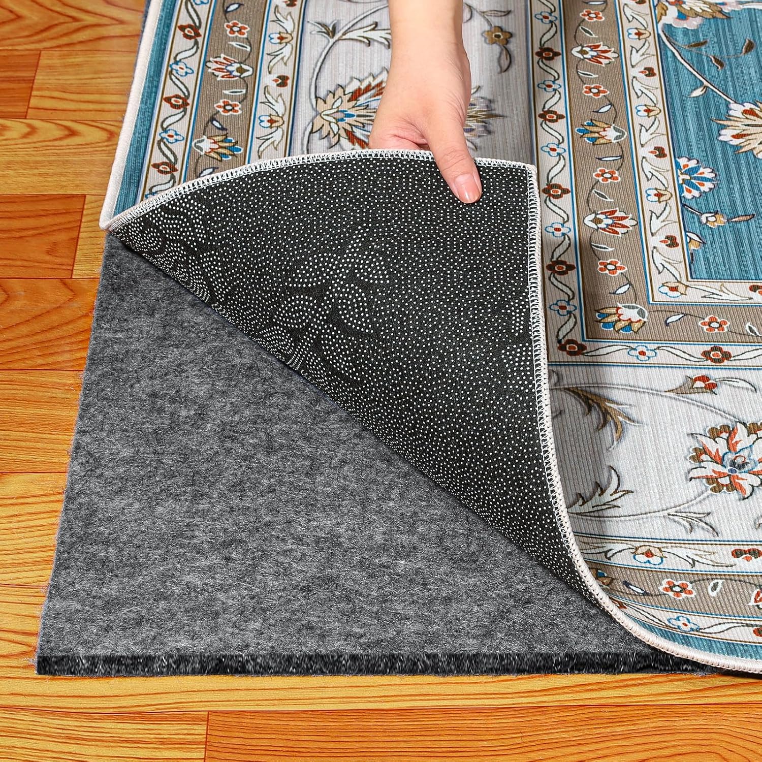 Waterproof Rug Pad, 1/4” Thick 4x6 ft Under Area Rug Carpet Pad, Non Slip Felt Rug Pads for Hardwood Floors, Keep Carpets in Place Soft and Prevent Rug from Wrinkling or Buckling 4'x6' 1/4” Thick