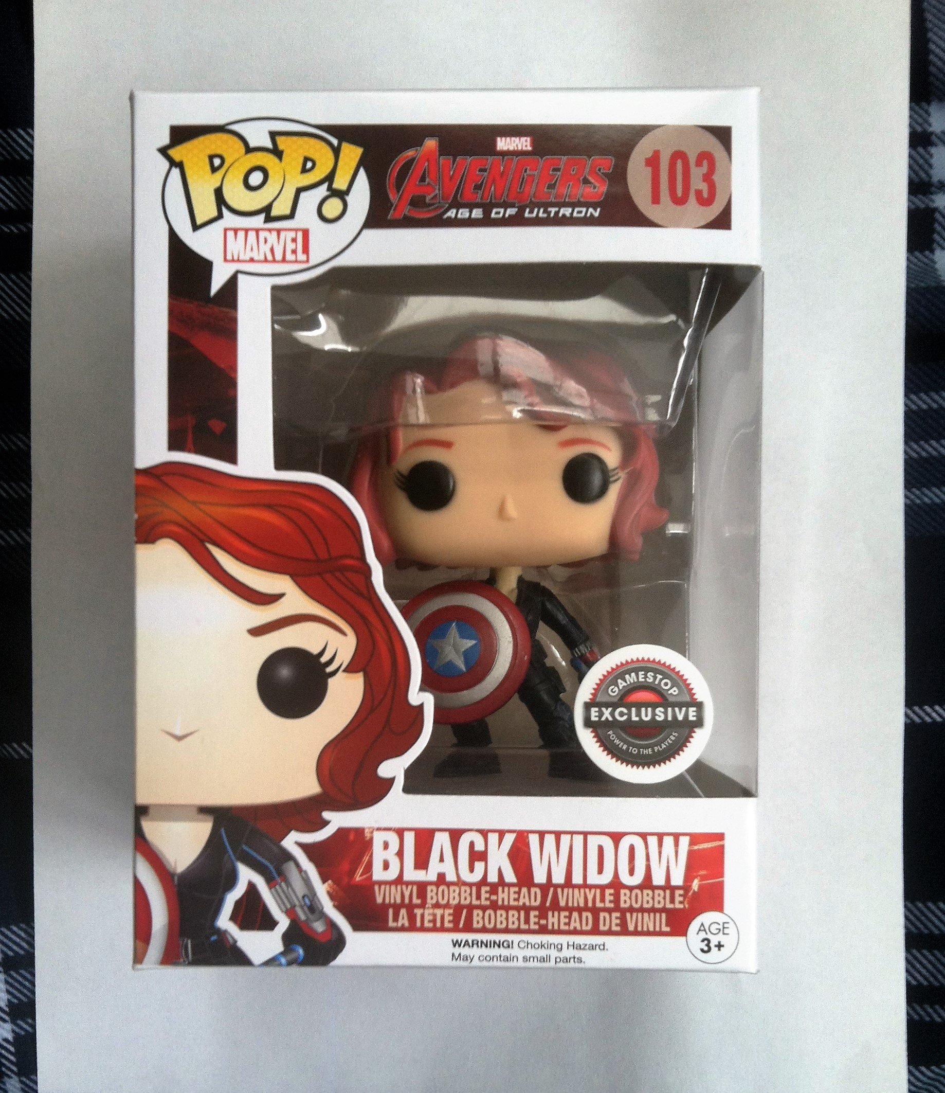 Funko - Pdf00005545 - Pop - Marvel - Avengers 2 - Black Widow with Cap's Shield 103 - Black/Grey