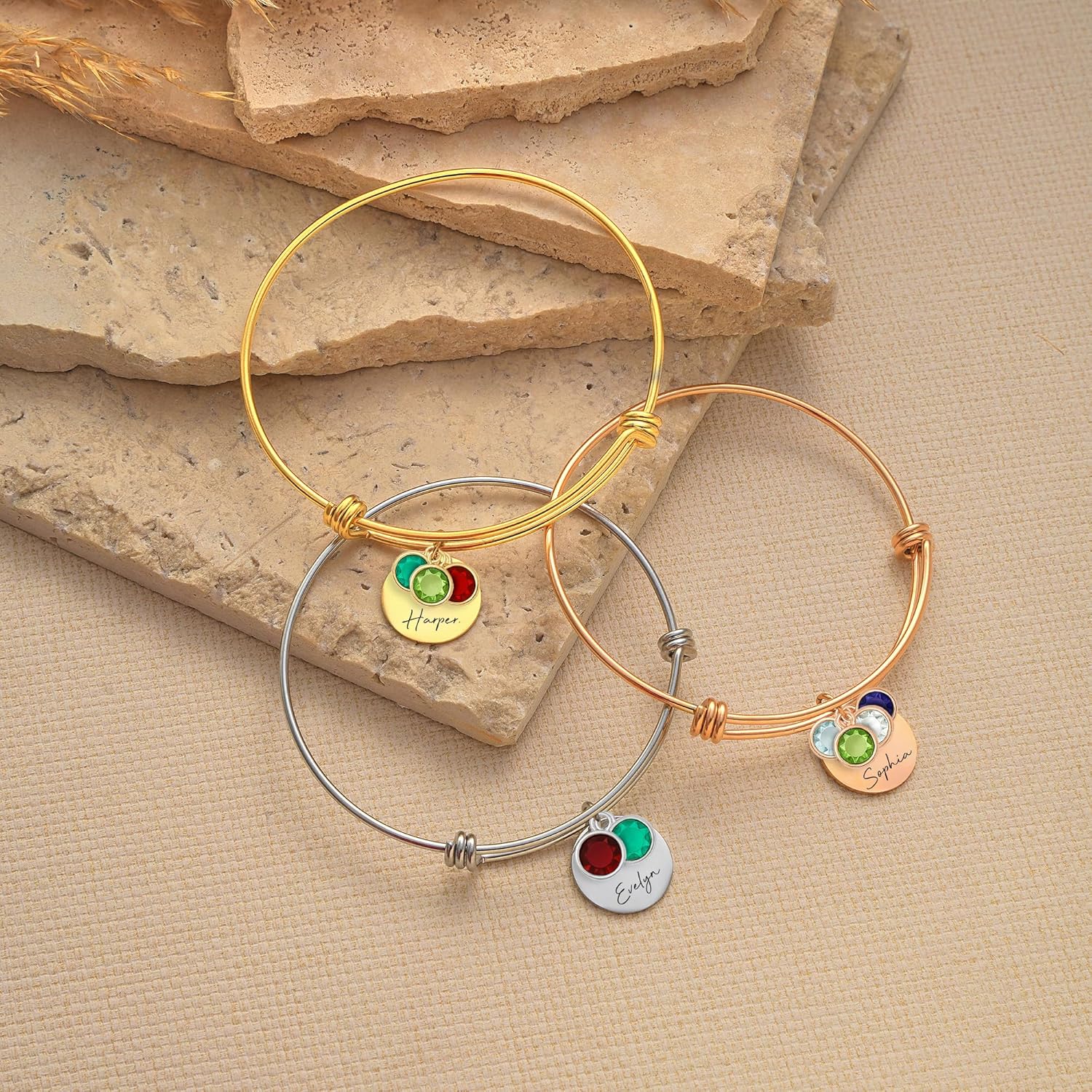 Gigi Bracelet with Grandkids Birthstones – Personalized Grandma Jewelry with Birth Month Stones, Meaningful for Gigi from Grandkids for Mother’s Day, Birthday, Christmas