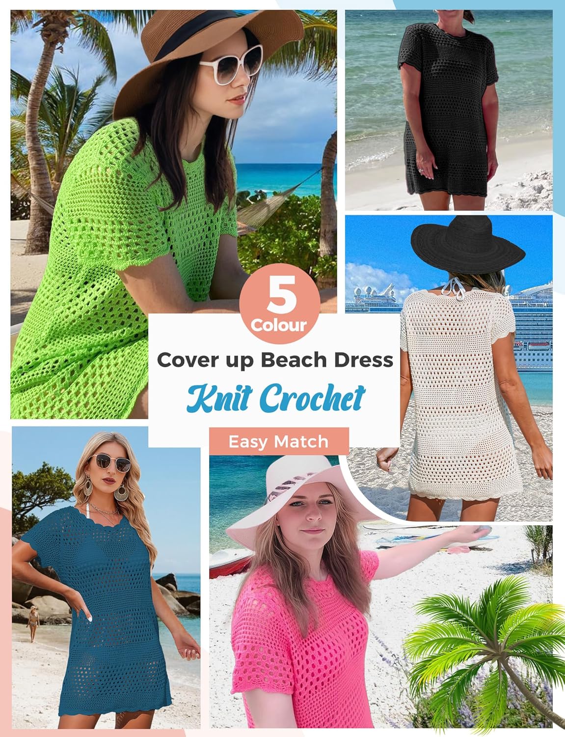 Buauty Womens Swimsuits Coverup Bathing Suits Cover Ups Crochet Swim Suits Swimwear Bikini Beach Dresses 2025 Clothes - Image 6